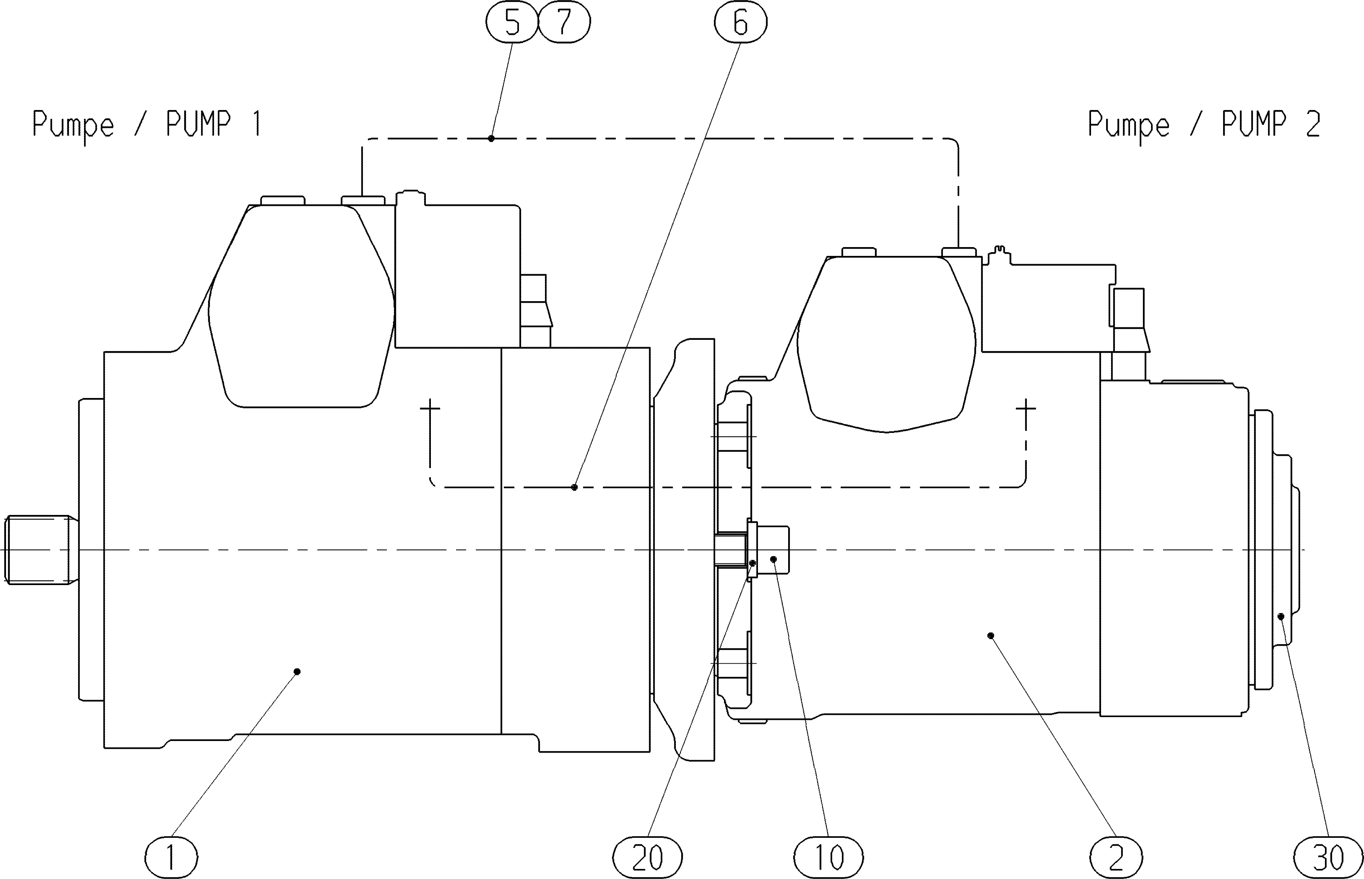 A4VG250HD1/32+A4VG250HD1/32 — Zeichnung