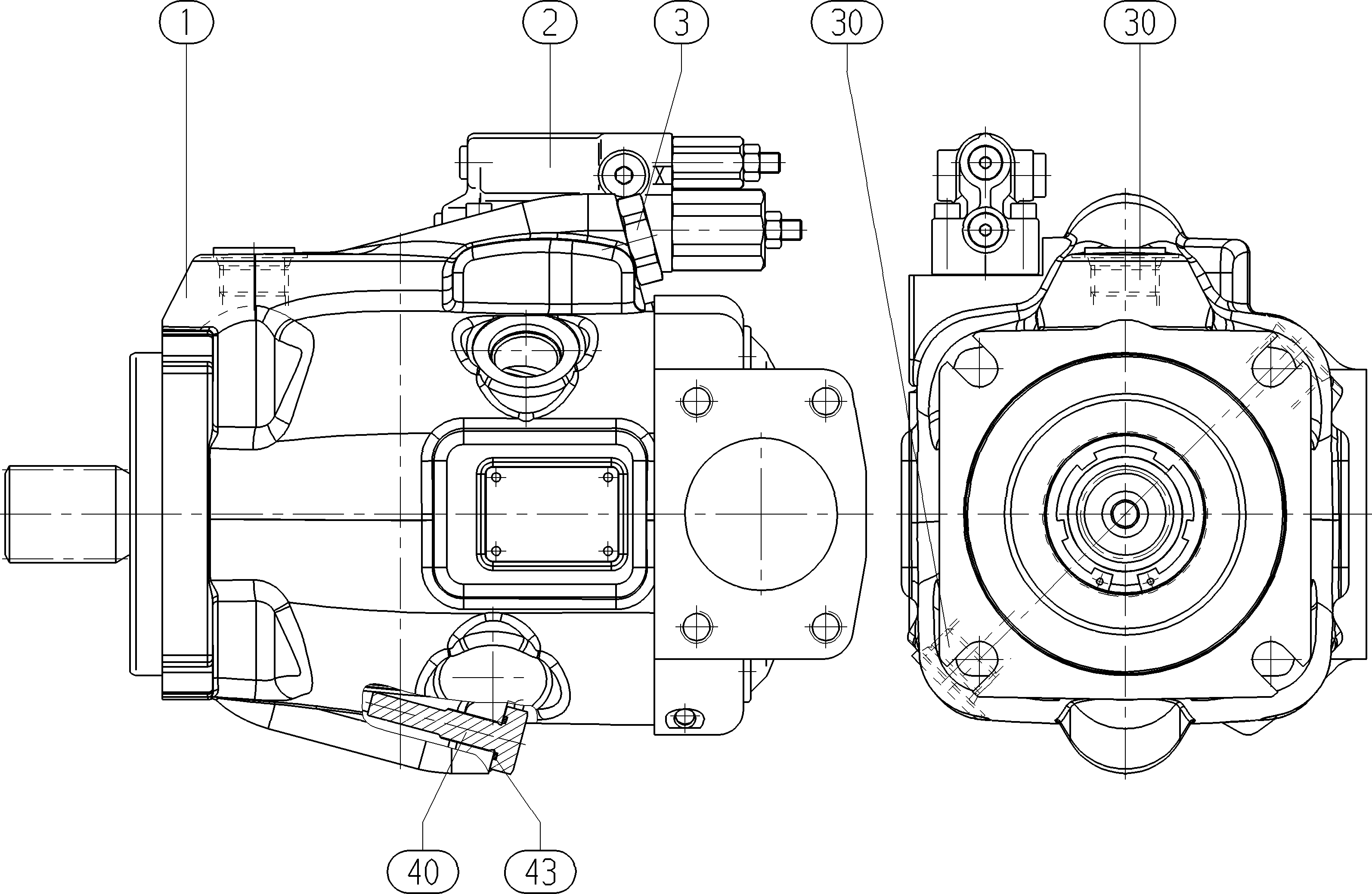 A A10V O 45 DRS /53R-VSC12N00 — Zeichnung
