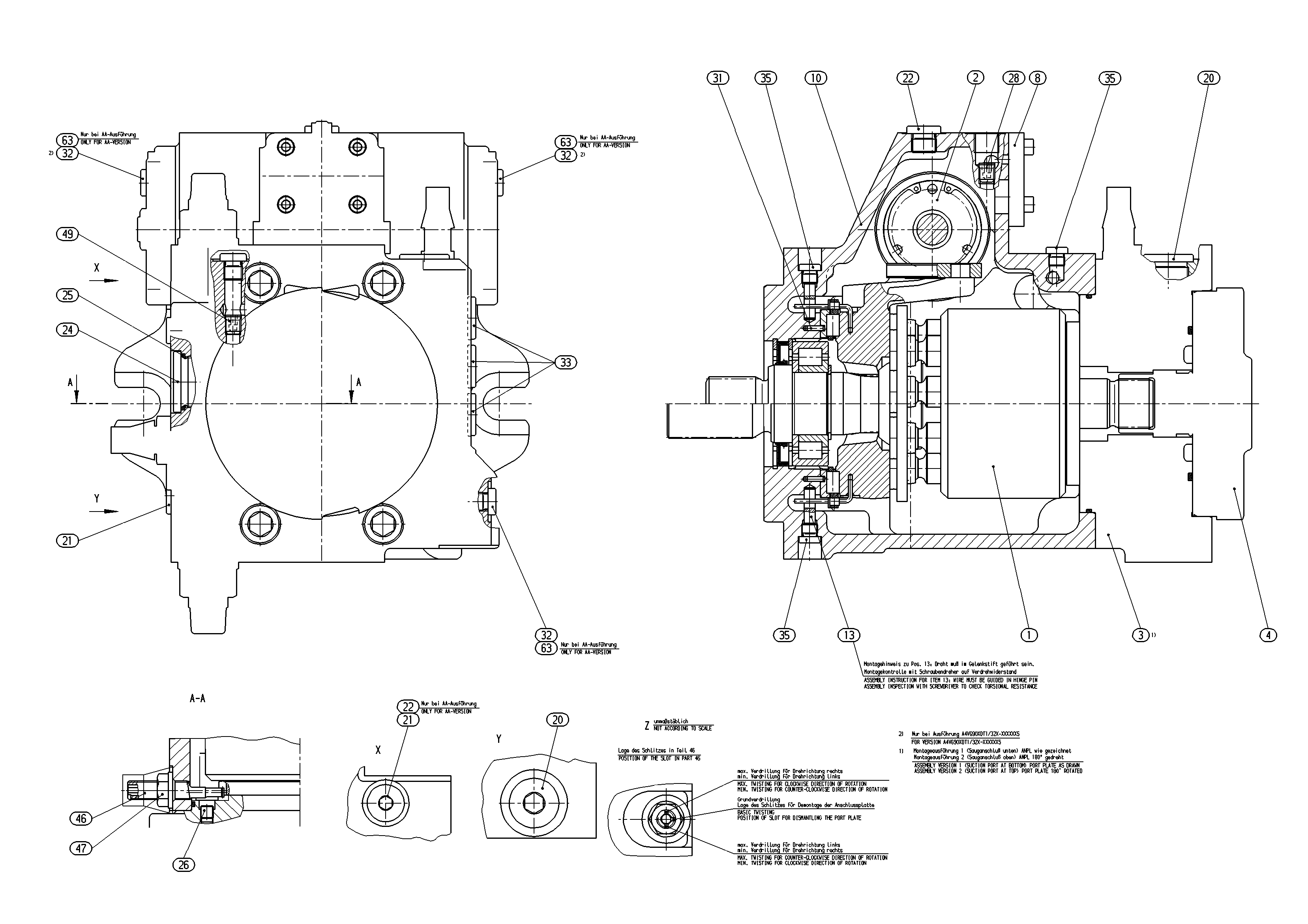 A4VG105DGD1/32R-NZF02F021S-S — Zeichnung