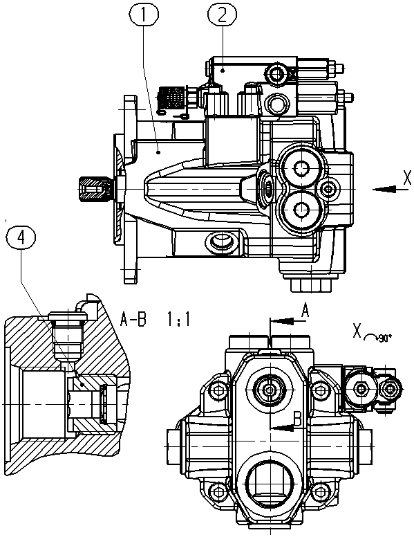 A A10VWO 28 DFR1/52W-VSC64N00 -S2053 — Zeichnung