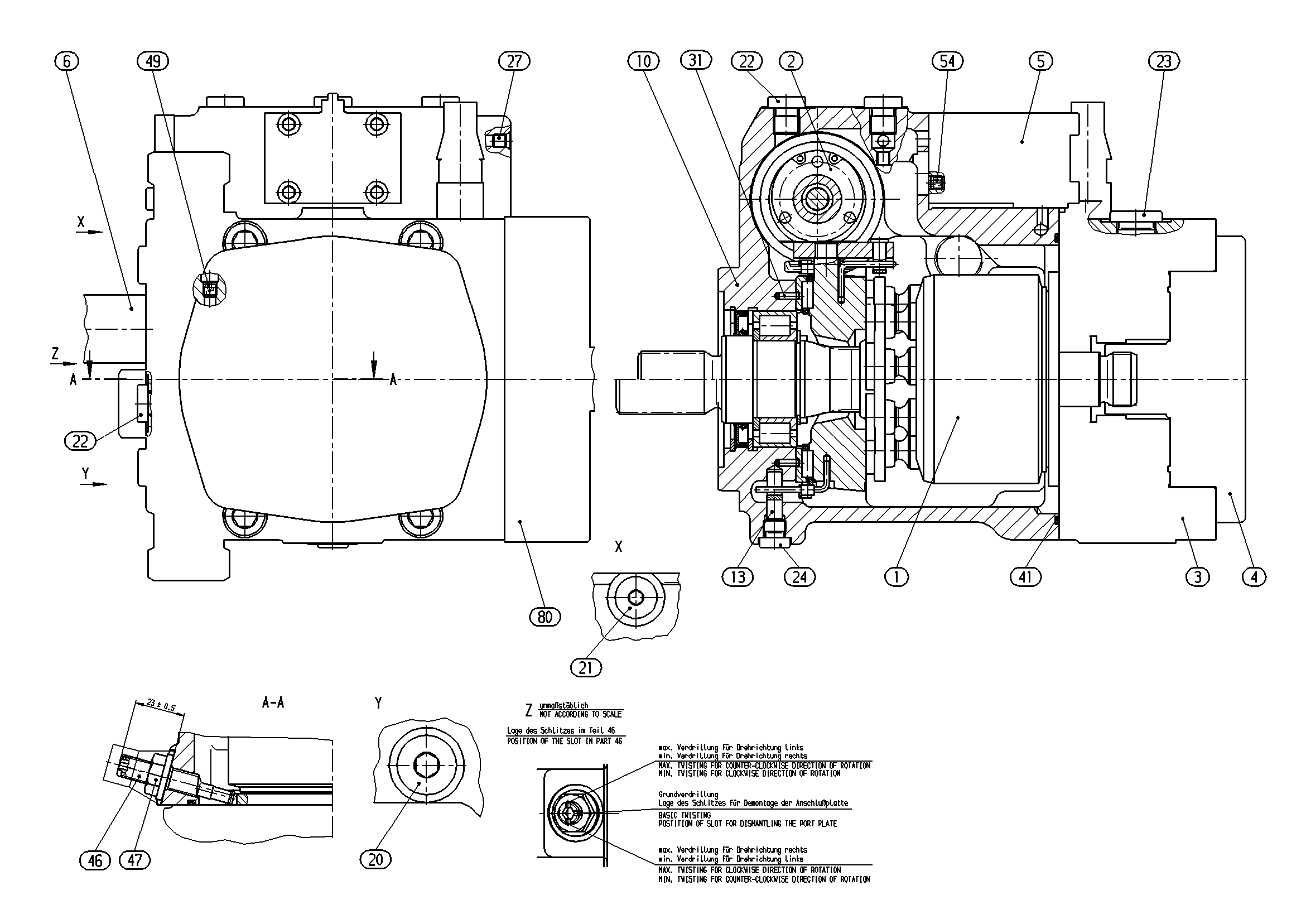 A10VG45DA1D2/10R-NSC10F015S-S — Zeichnung