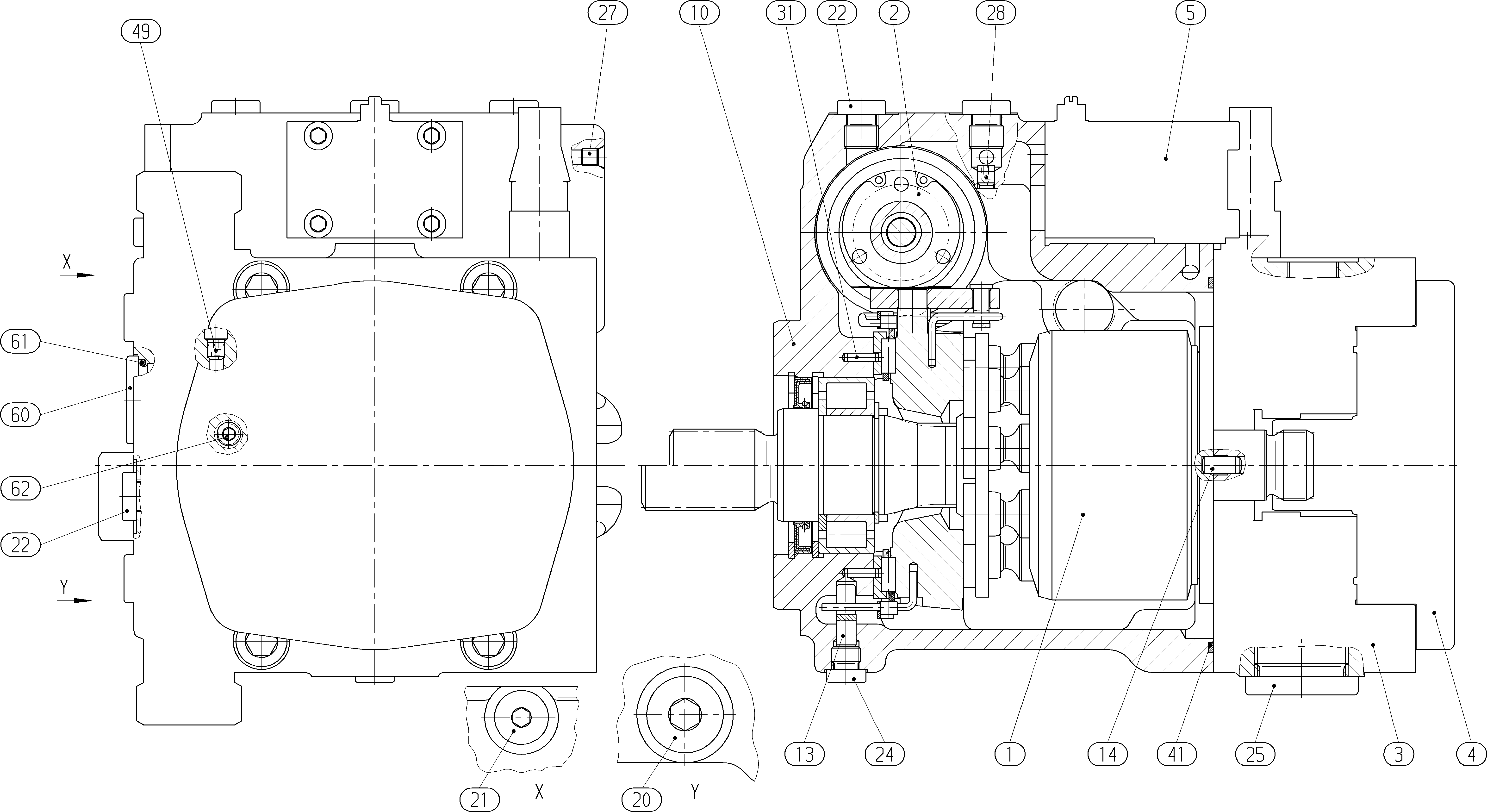 A10VG45EZ1DM1/10R-NSC10K013EH — Zeichnung