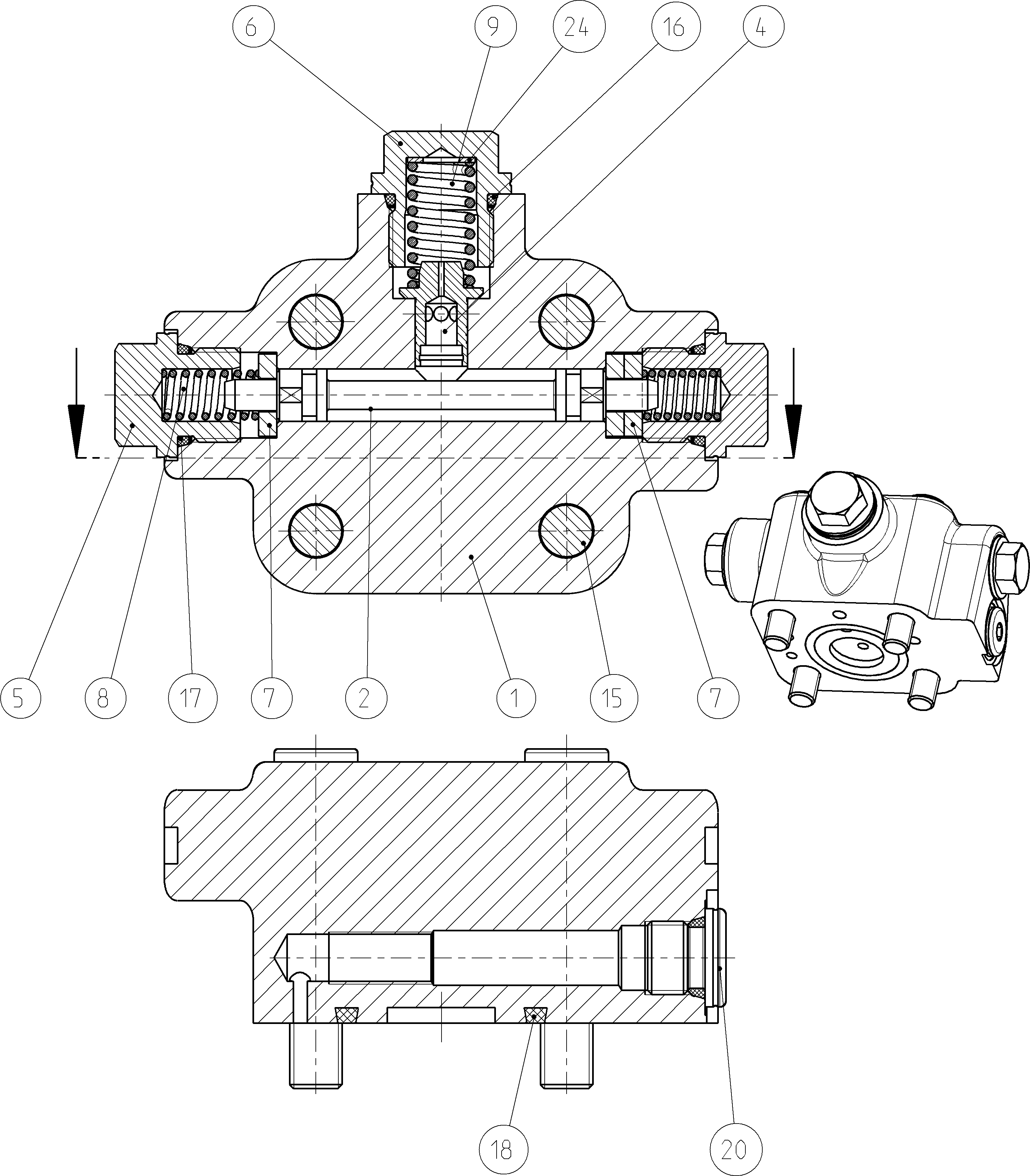 FLUSH/BOOST PRESSURE VALVE — Zeichnung