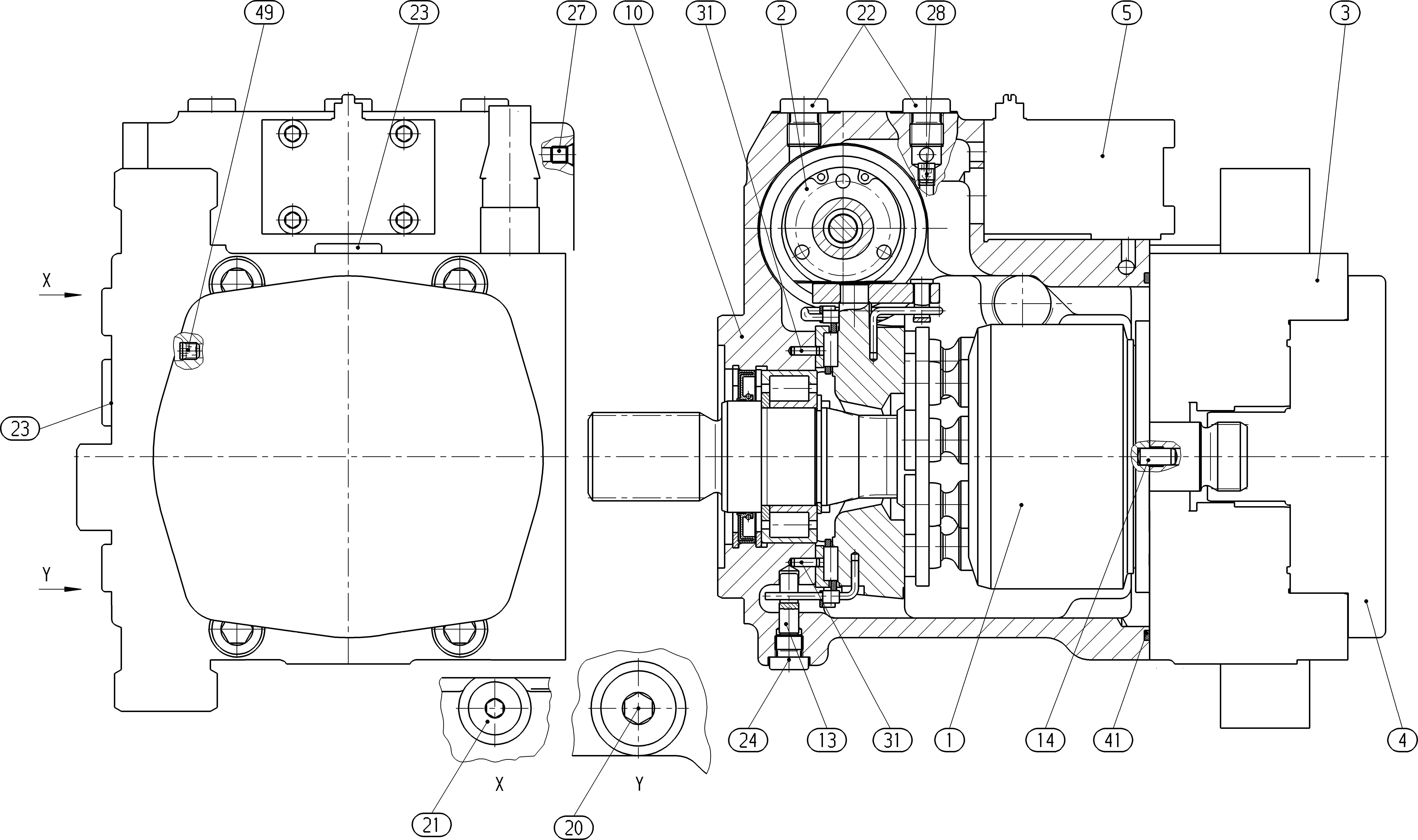 A10VG45EP3D1/10R-NSC10F015SP-S — Zeichnung