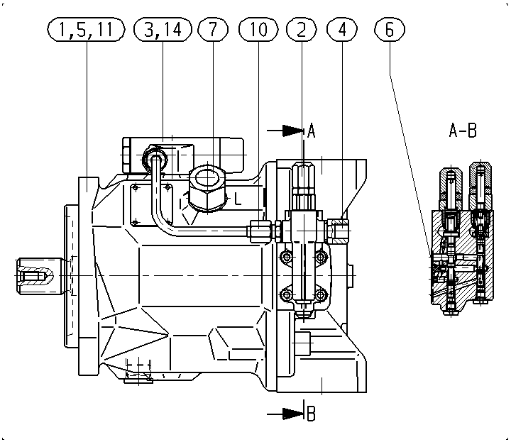A A10V O 71 DFLR/31R-PSC12N00 ES1828 — Zeichnung