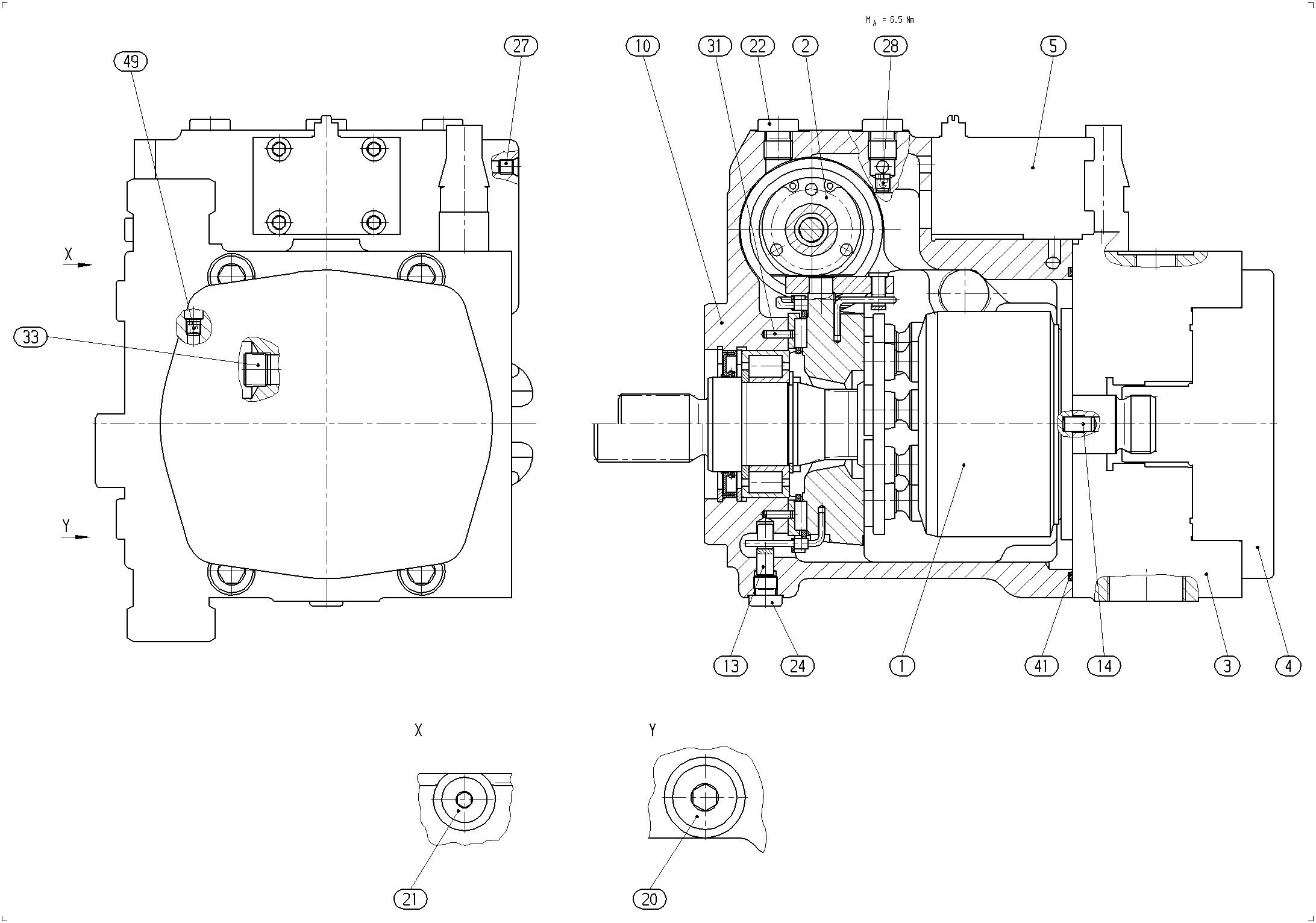 A10VG45EP4DM1/10R-NSC10F005DP — Zeichnung