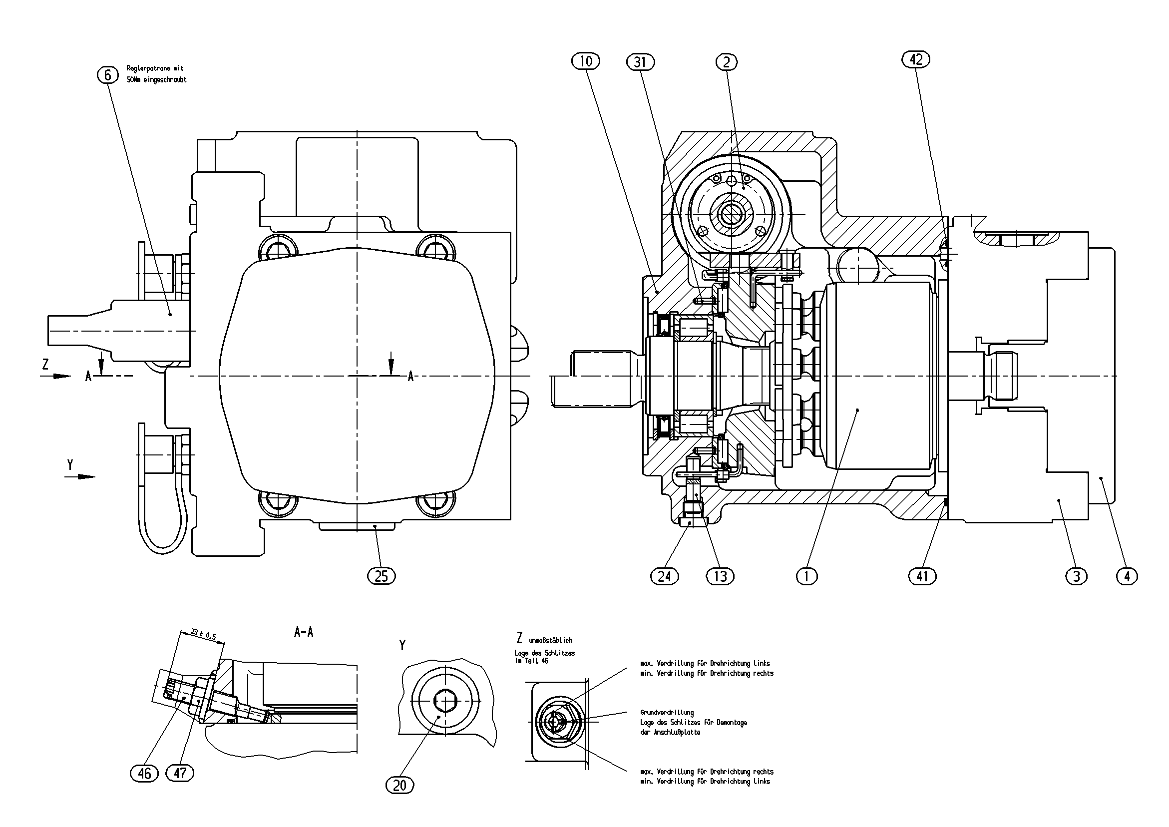 AA10VG45DGM2/10R-NSCXXK043E-S — Zeichnung