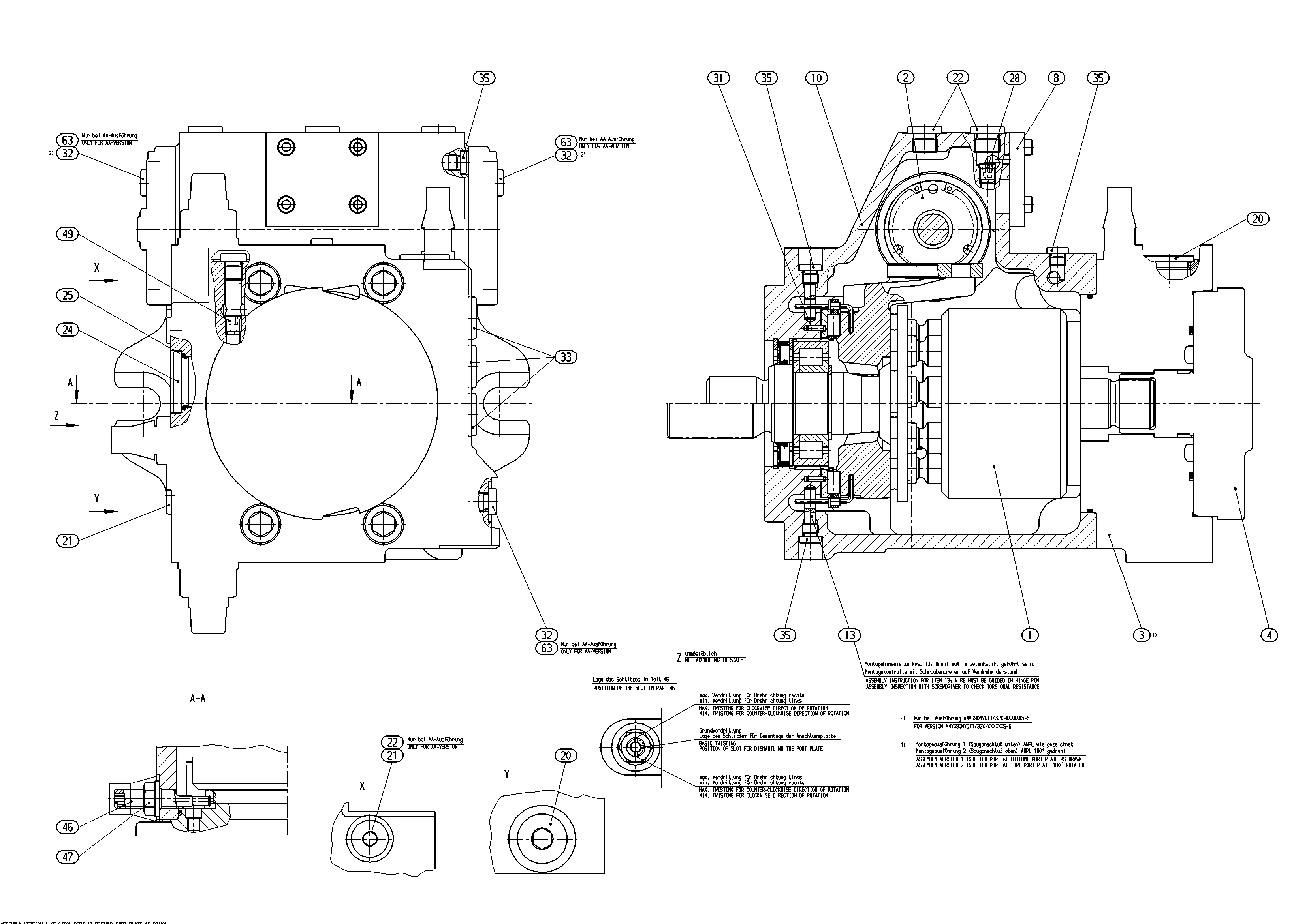 A4VG90NVDT1/32L-NSF02F001S-S — Zeichnung