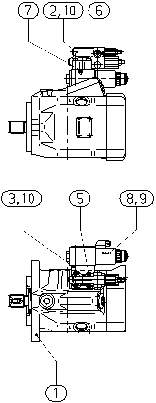 A A10V O 85 DFR1/52L-VUC11N00 -S1972 — Zeichnung