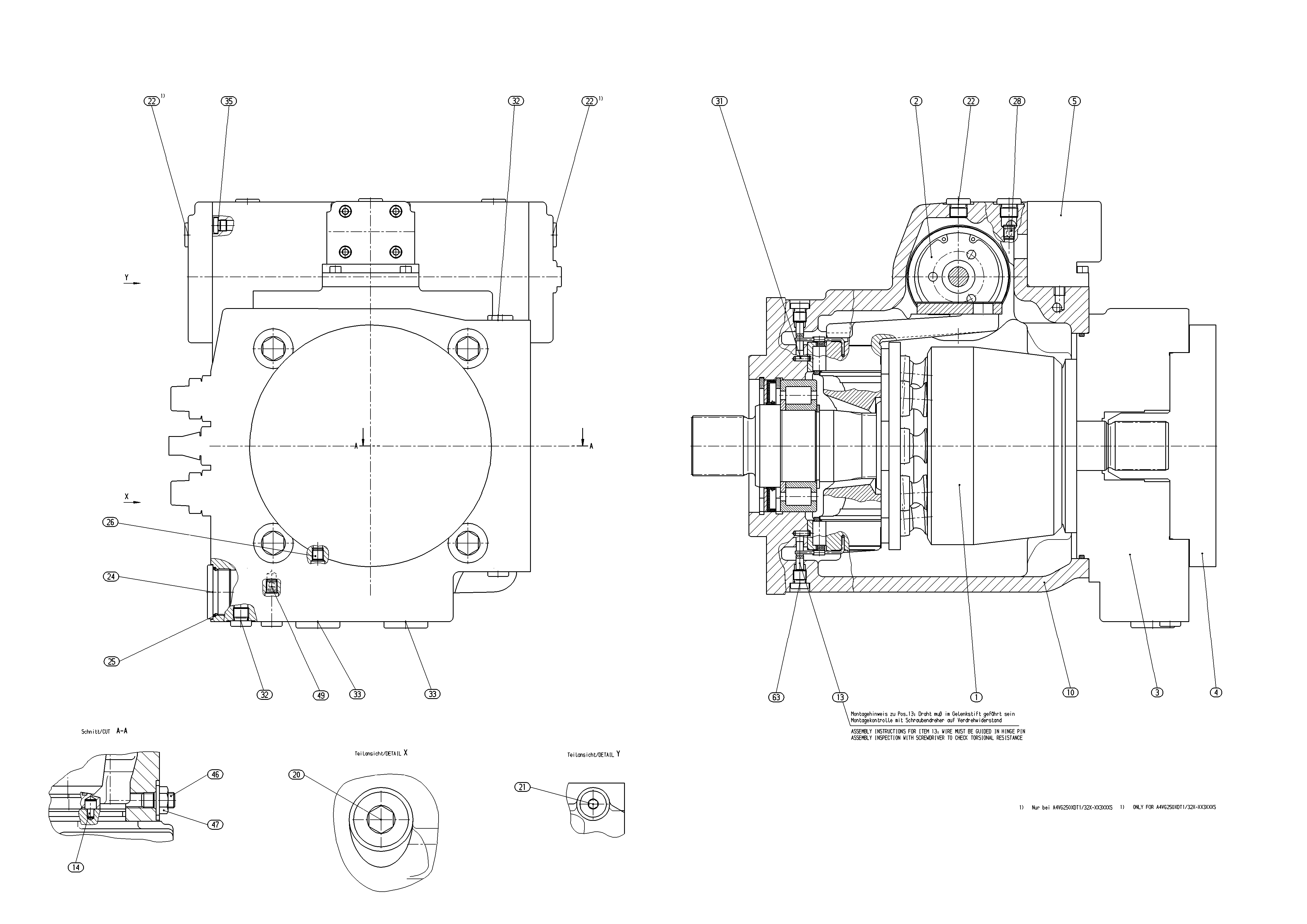 A4VG250EP4D1/32R-NZD13F021SH — Zeichnung