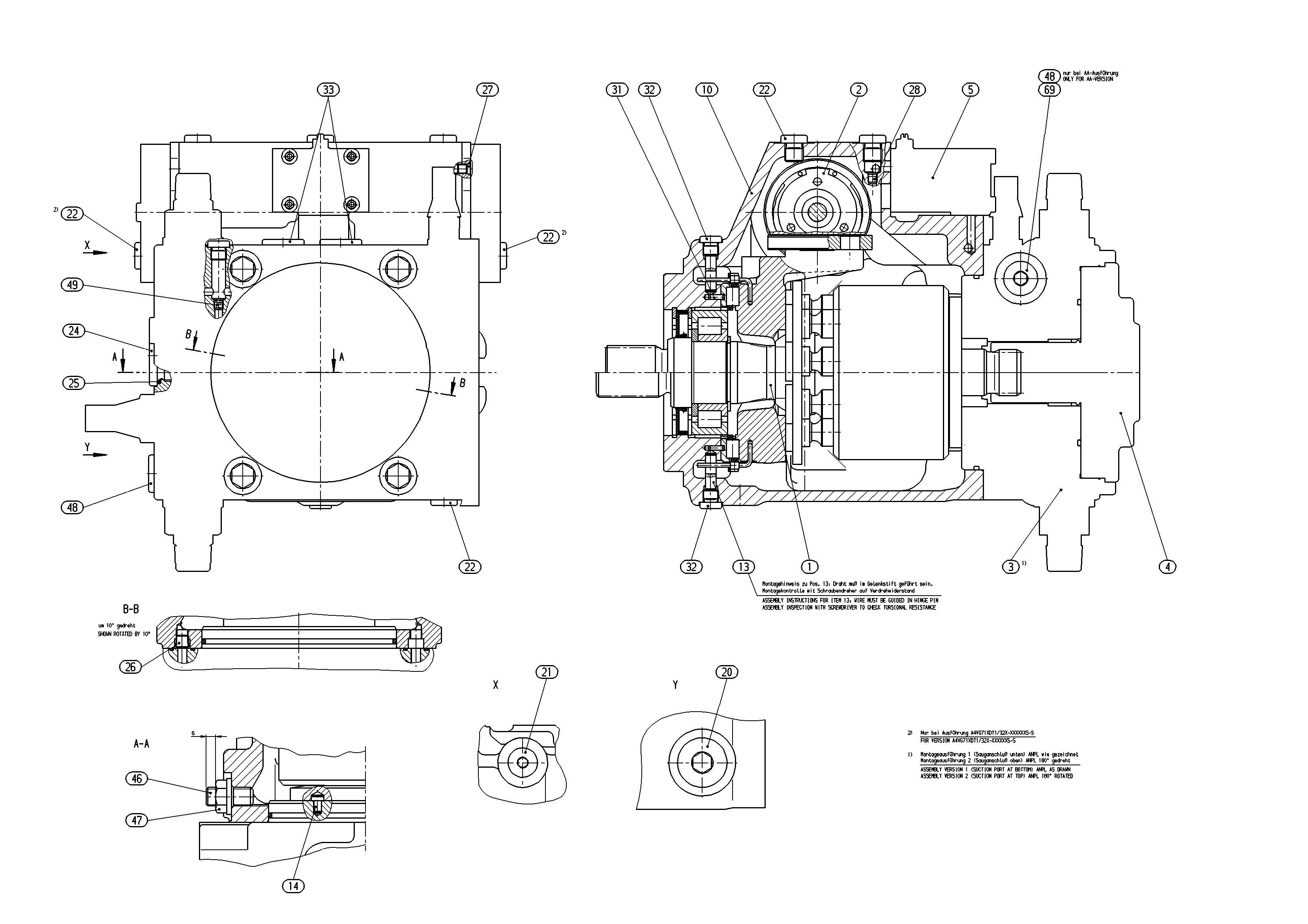 A4VG71EP3D1/32R-NZF10F001SH-S — Zeichnung