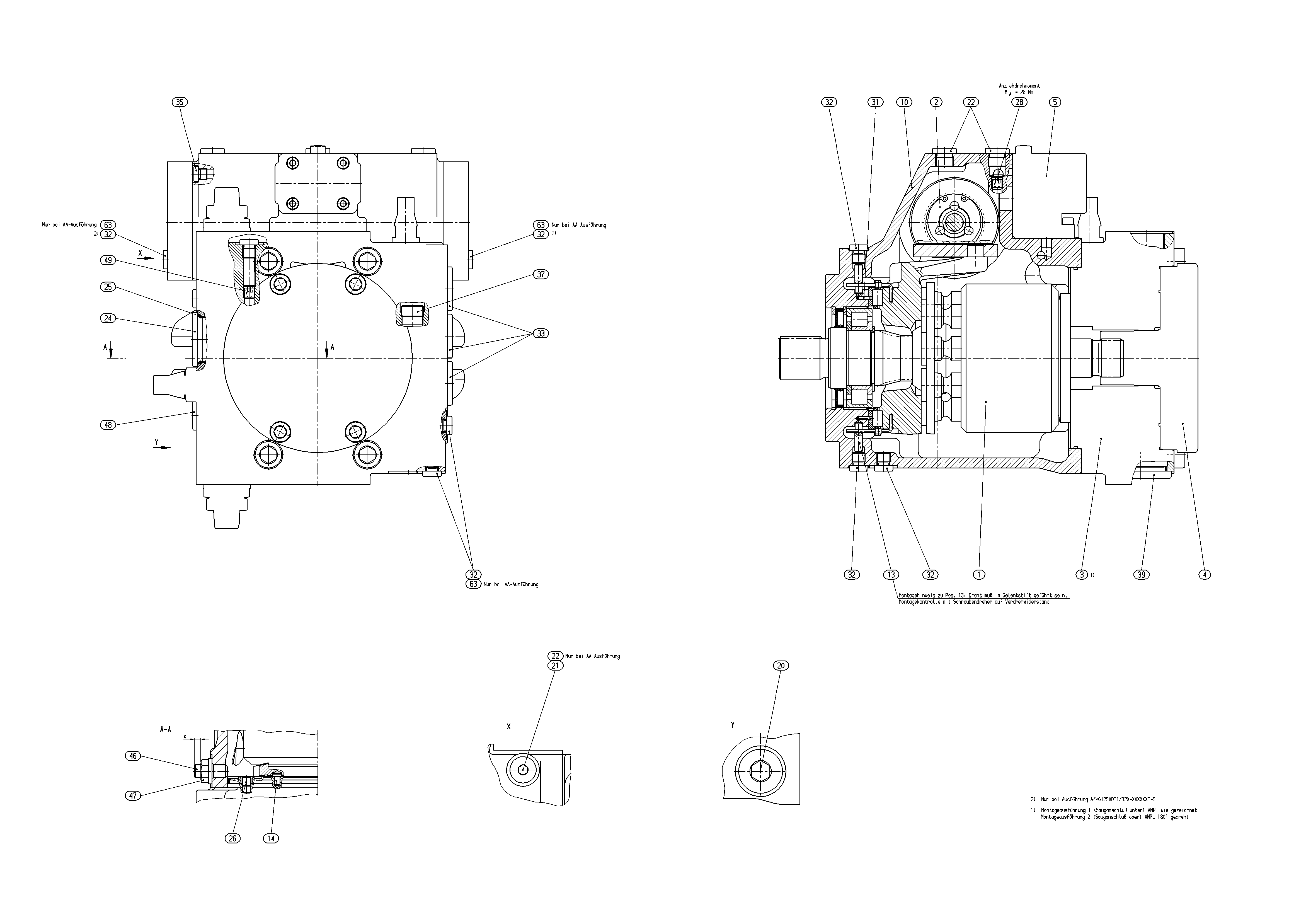 A4VG125EP2DT1/32R-NSF02N00XE-S — Zeichnung
