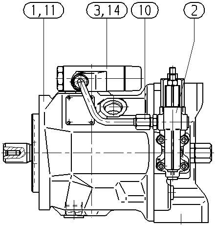 AAA10VSO45DFLR/31R-VSC62N00ESO793 — Zeichnung