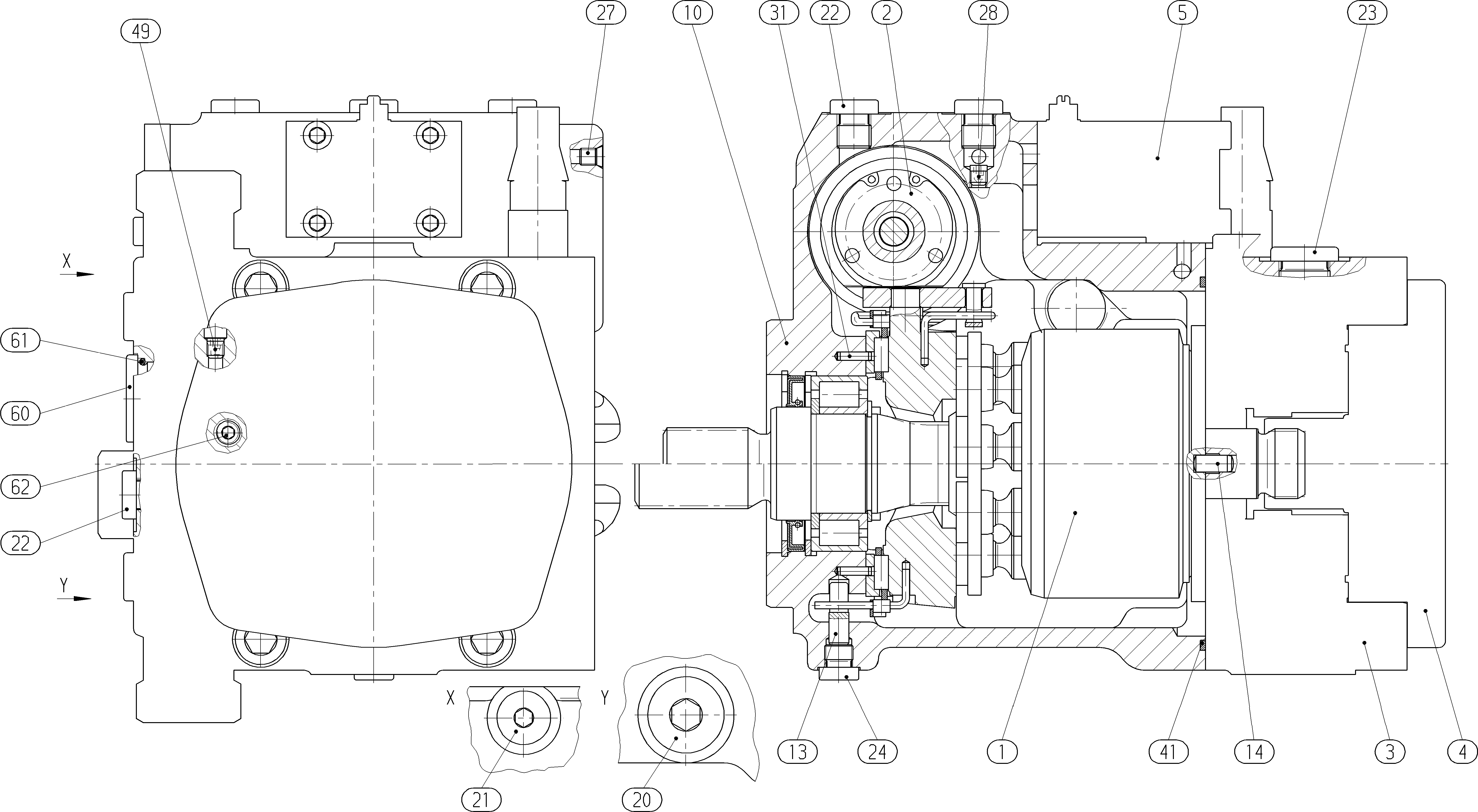 A10VG45EP4D1/10L-NTC10F045SH-S — Zeichnung