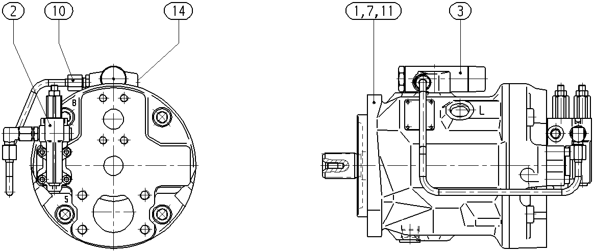 A A10V O 74 DFLR/31R-VSC41N00 -S2356 — Zeichnung