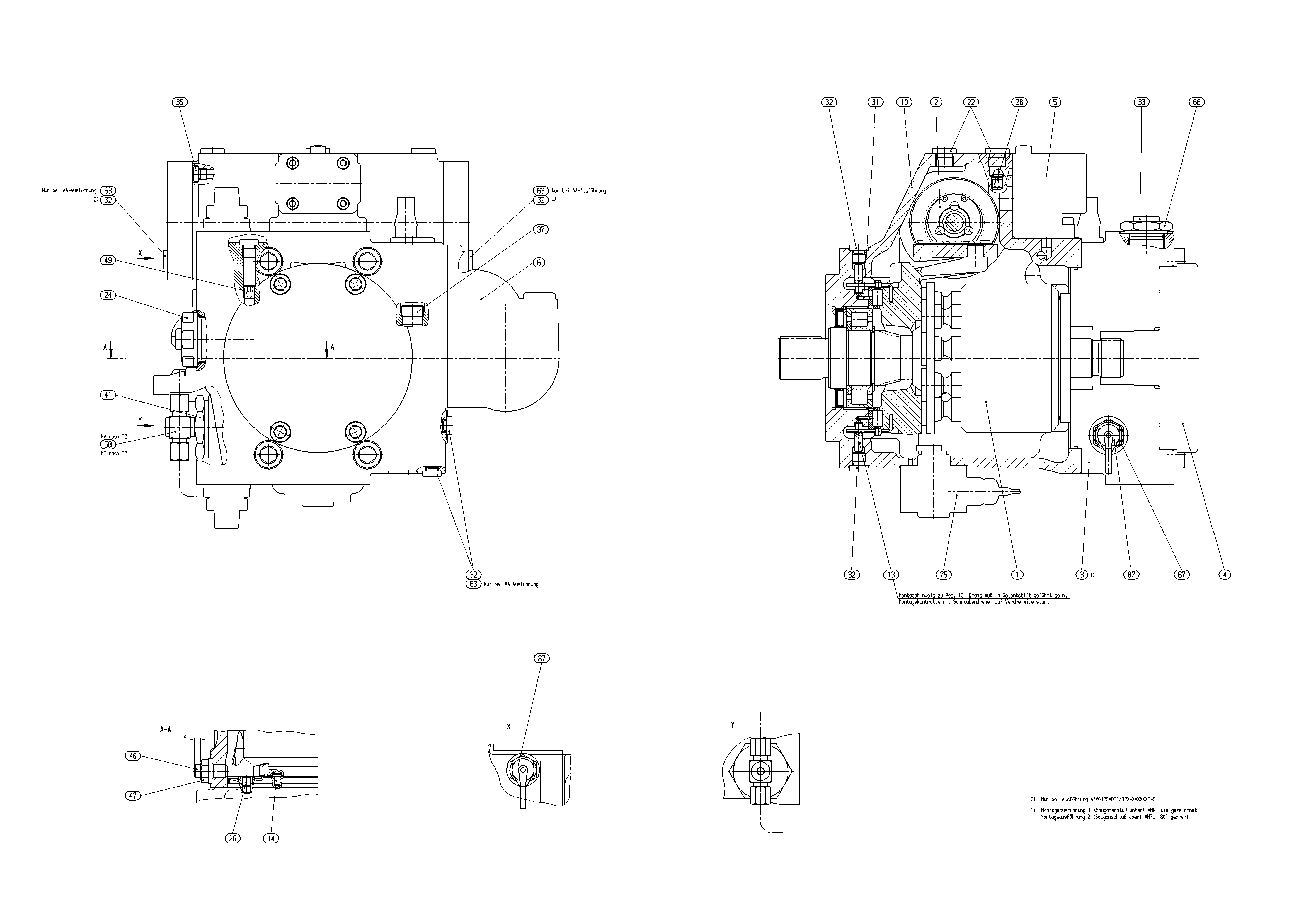A4VG125EP2DM1/32R-NZF02F001M-S — Zeichnung