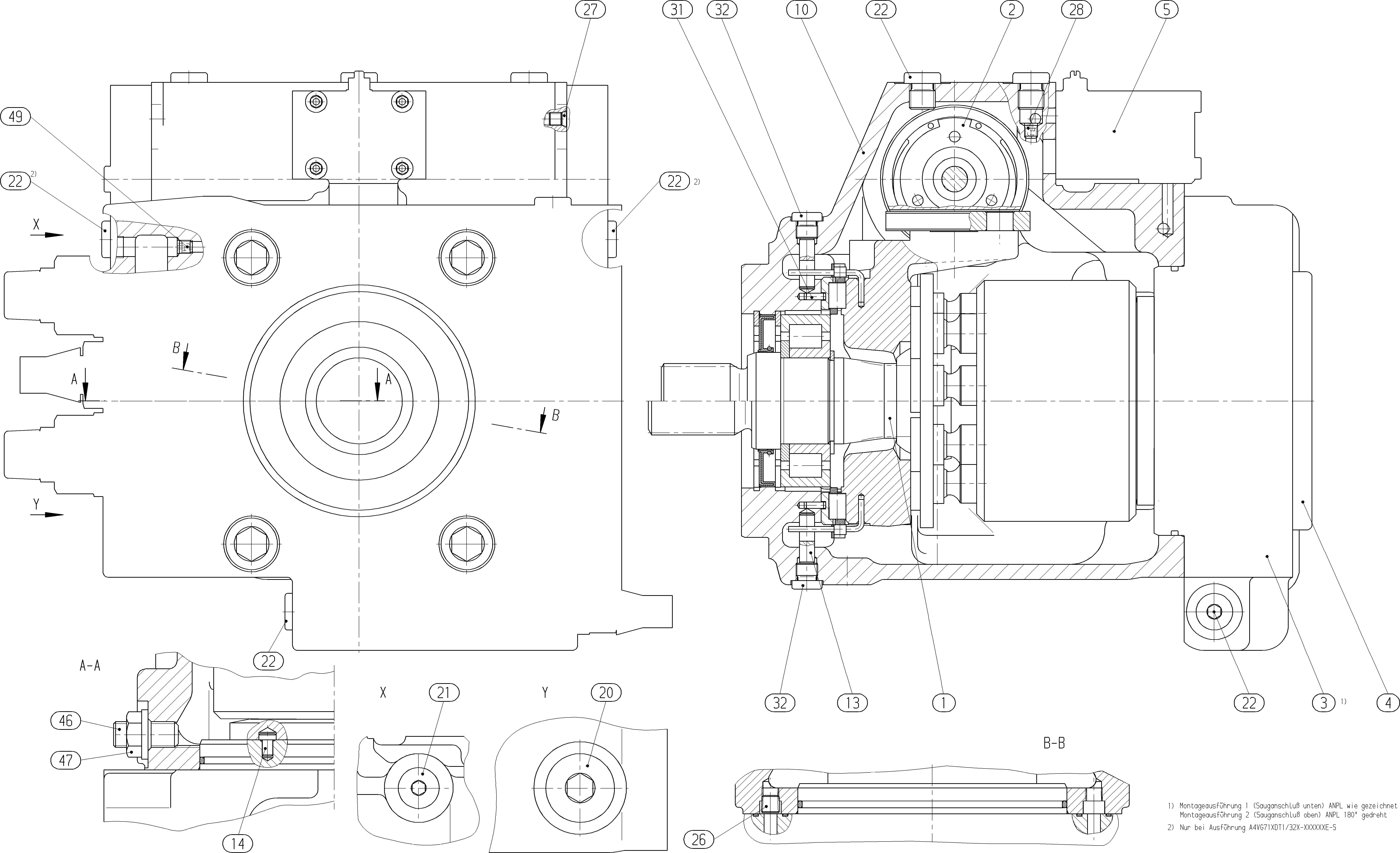 A4VG71EP3DM1/32R-NSF10N003EH-S — Zeichnung