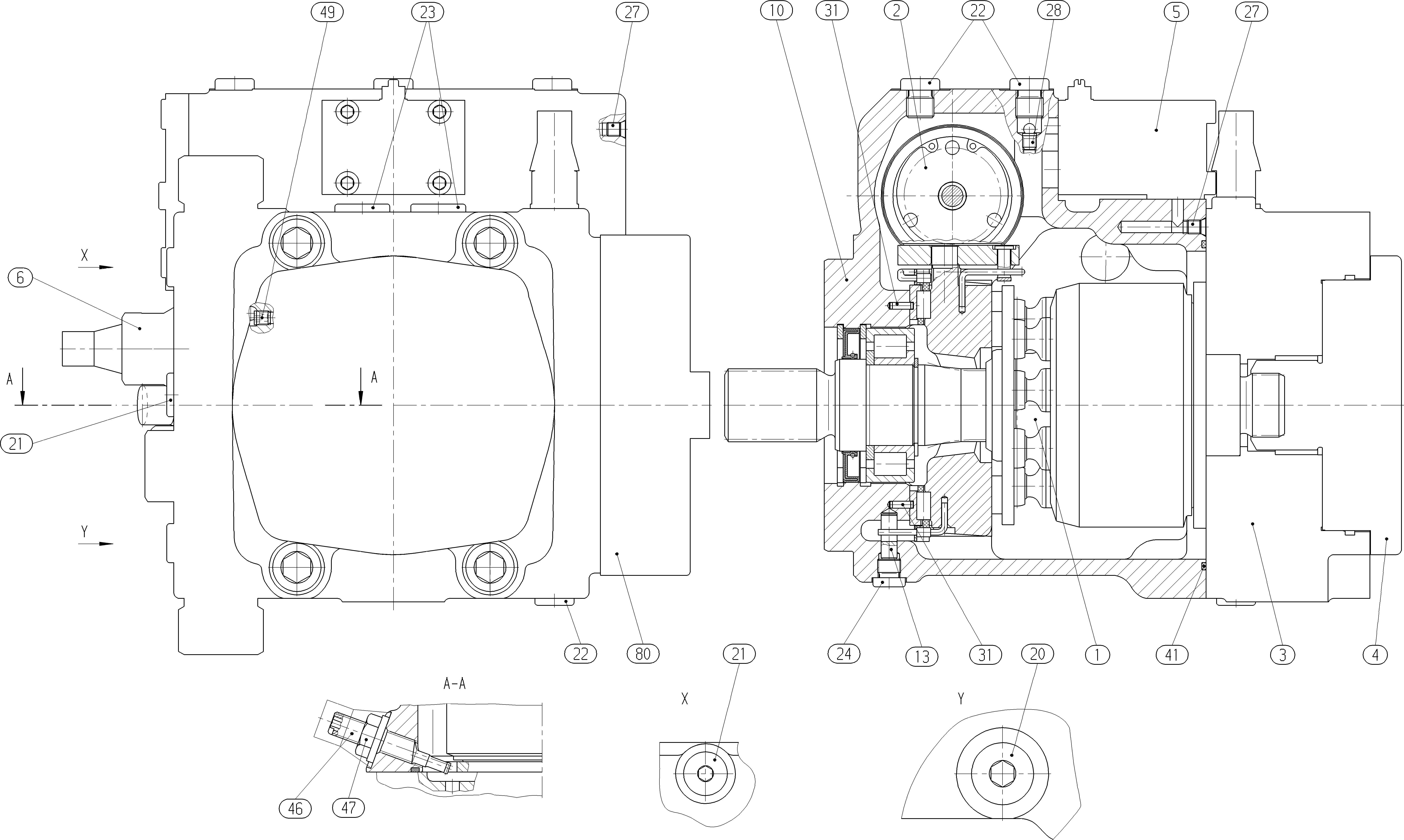 A10VG63HWDL2/10R-NSC10F023S-S — Zeichnung