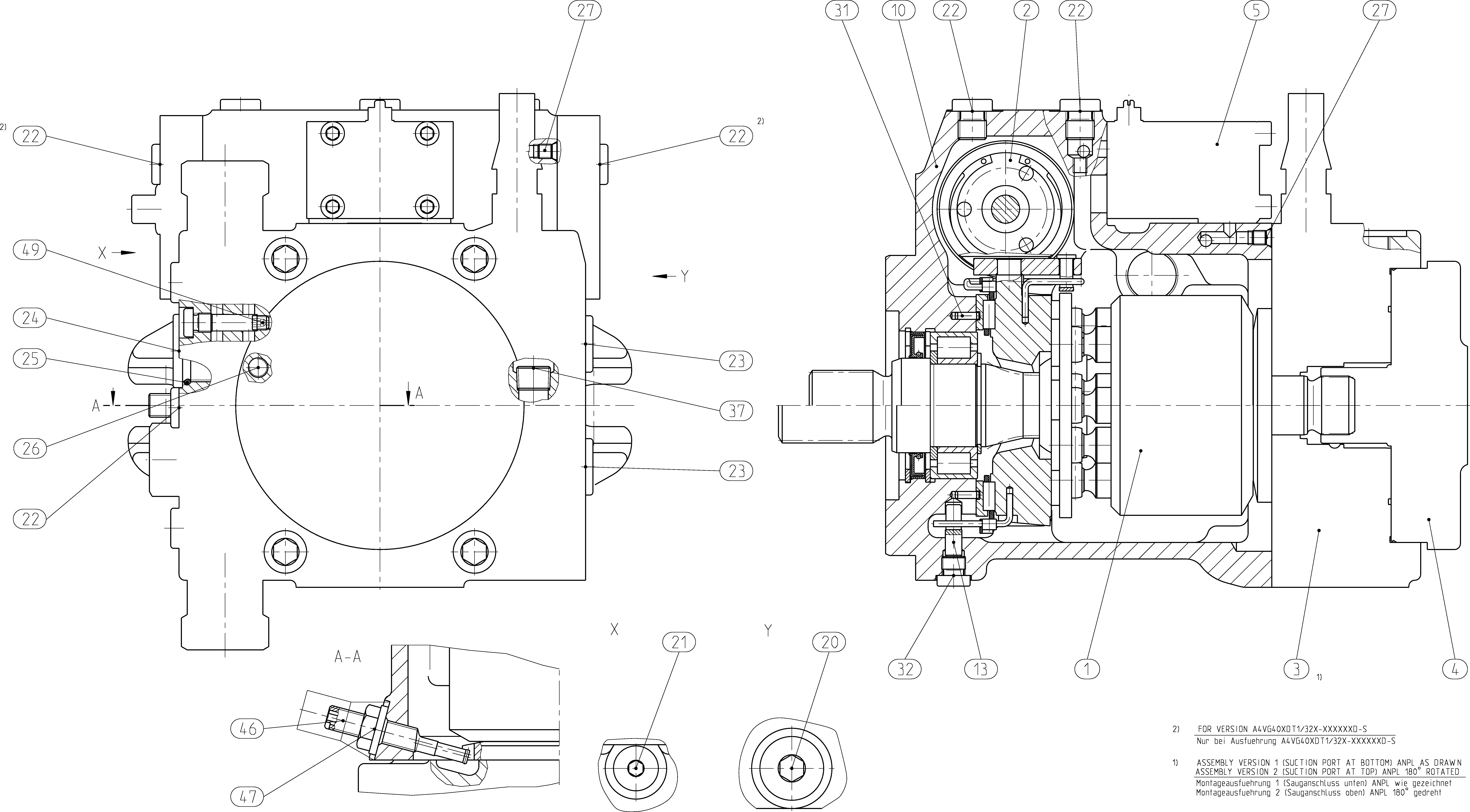 AA4VG40DWD1/32R-NZCXXFXX3D-S — Zeichnung