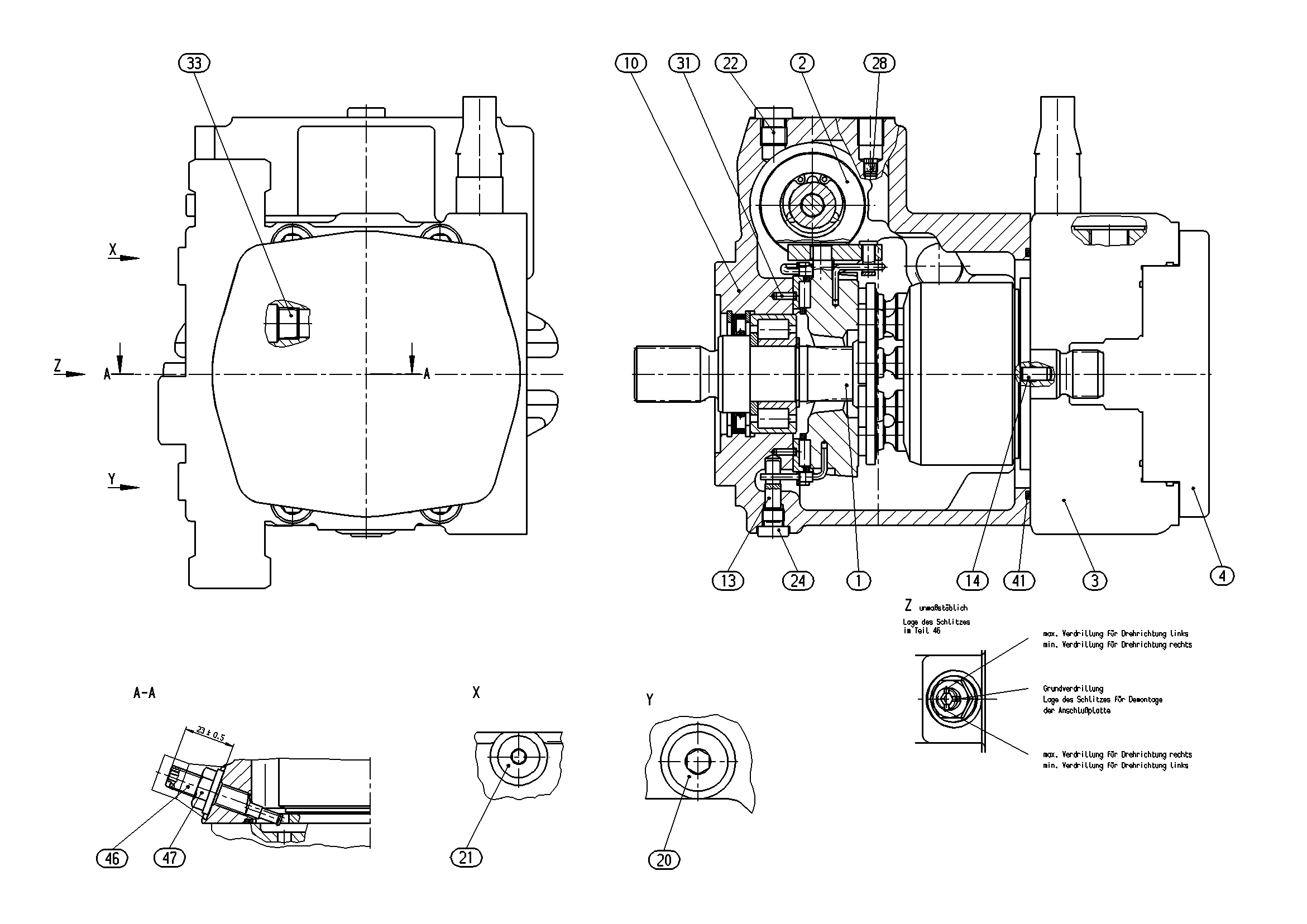 A10VG28DGD1/10R-NSC10F023D — Zeichnung