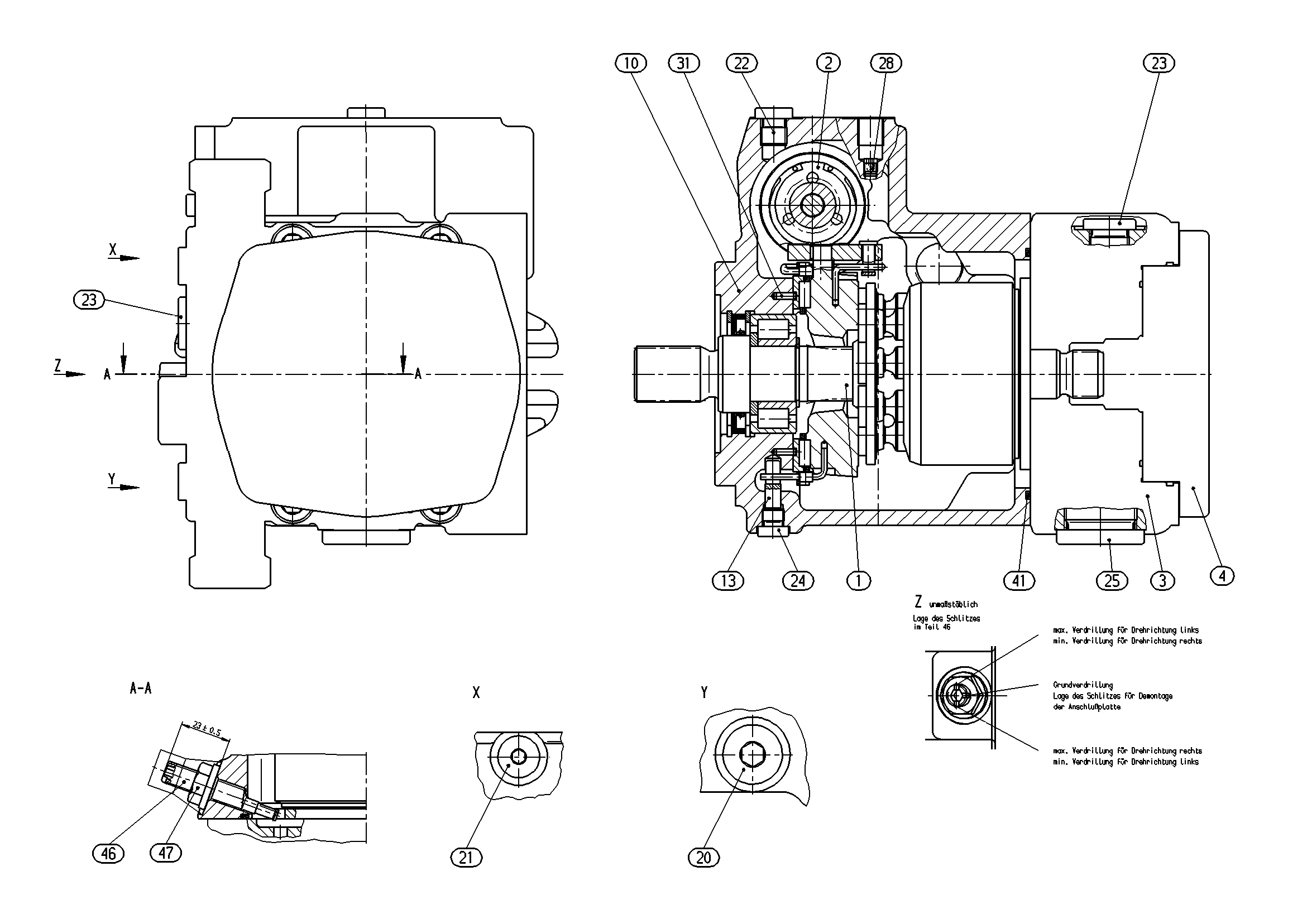 A10VG28DG1/10L-NSC10K045E — Zeichnung