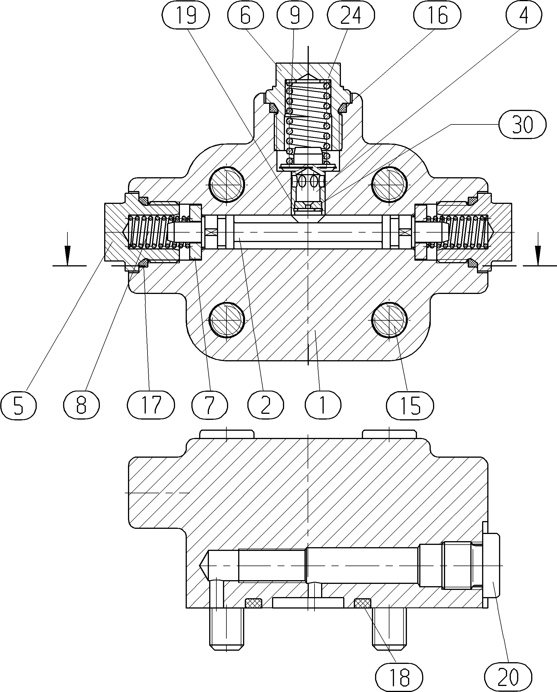 FLUSH/BOOST PRESSURE VALVE — Zeichnung
