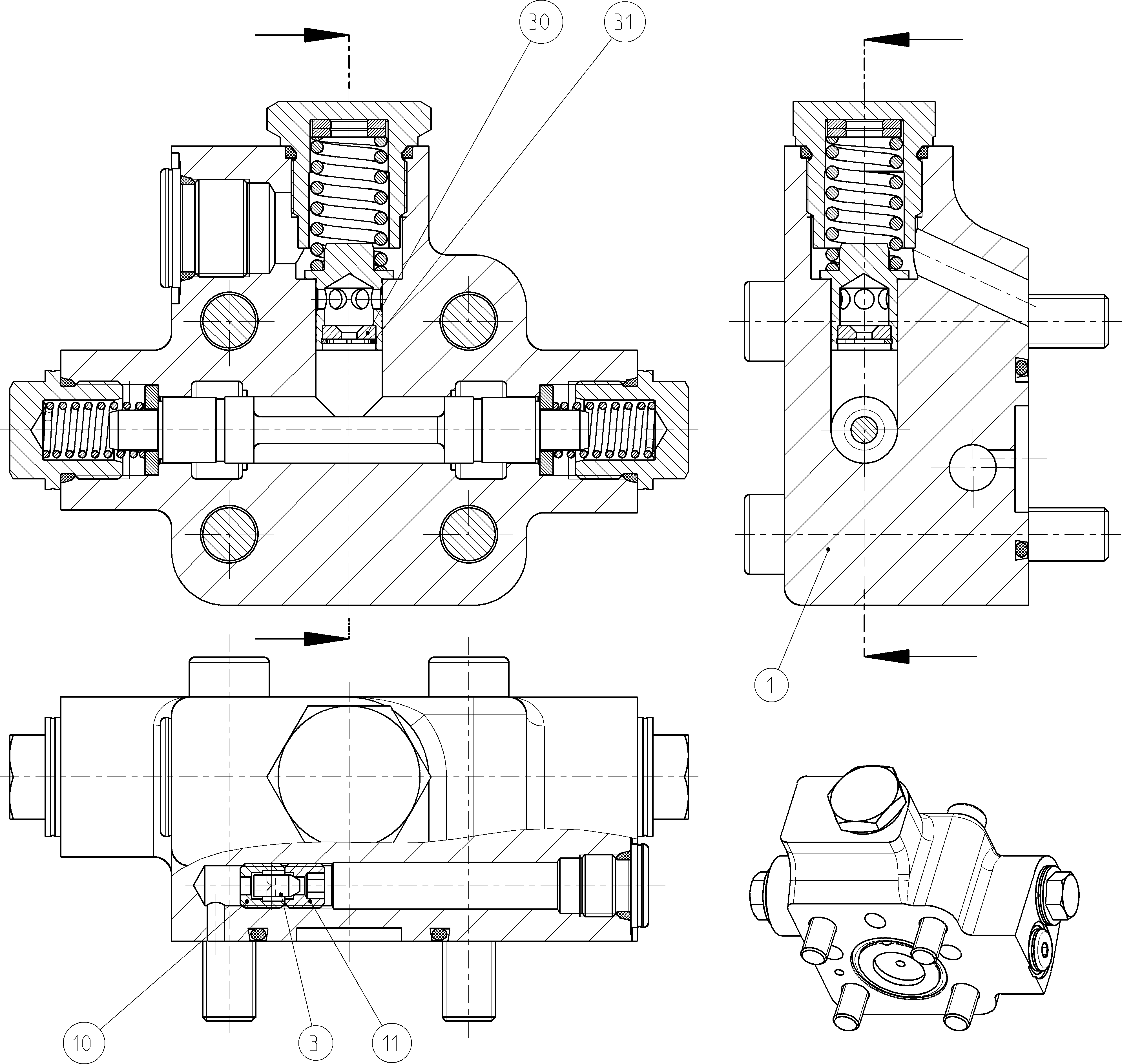 FLUSH/BOOST PRESSURE VALVE — Zeichnung