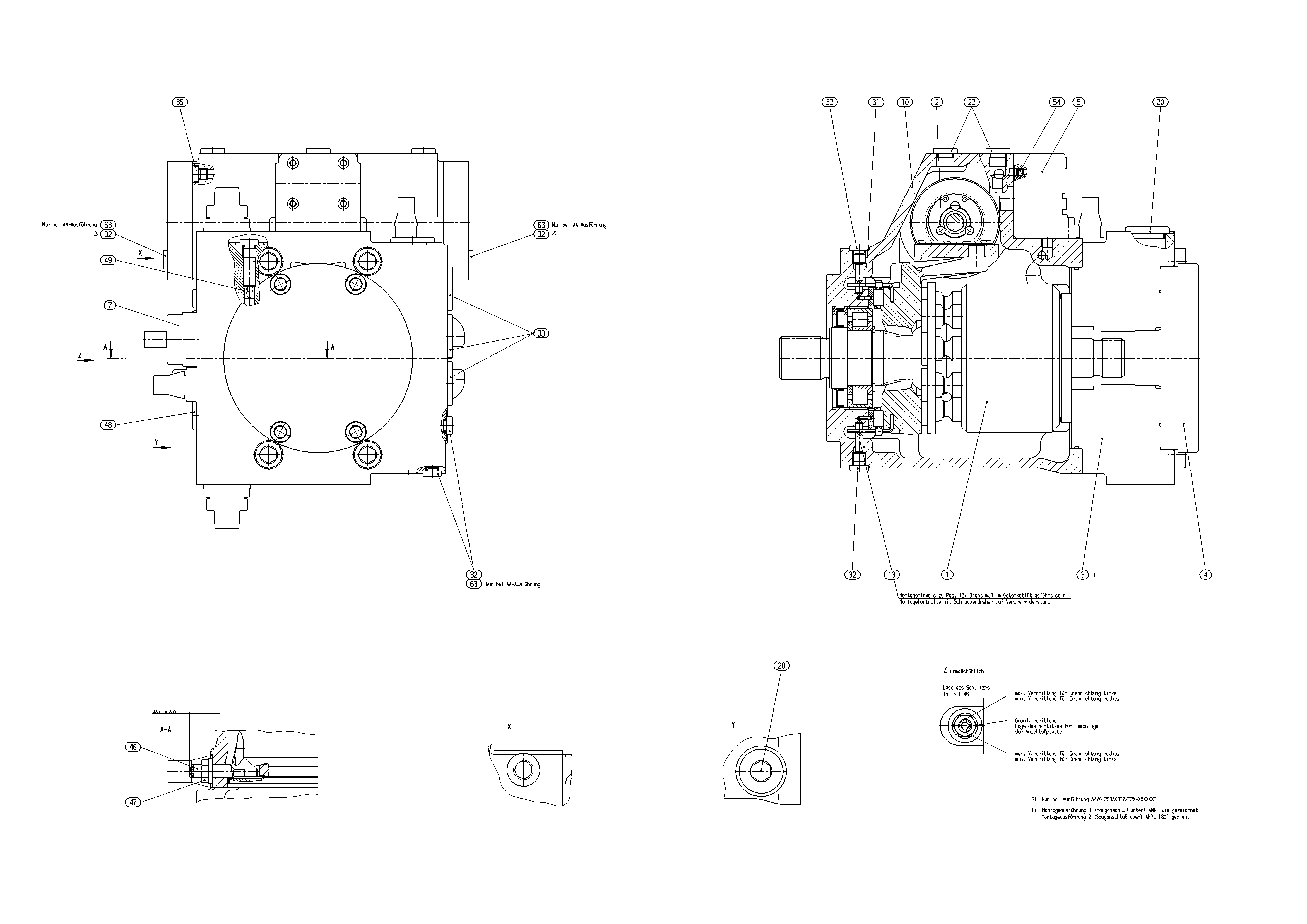 A4VG125DA2DT7/32R-NZF02F021SP — Zeichnung