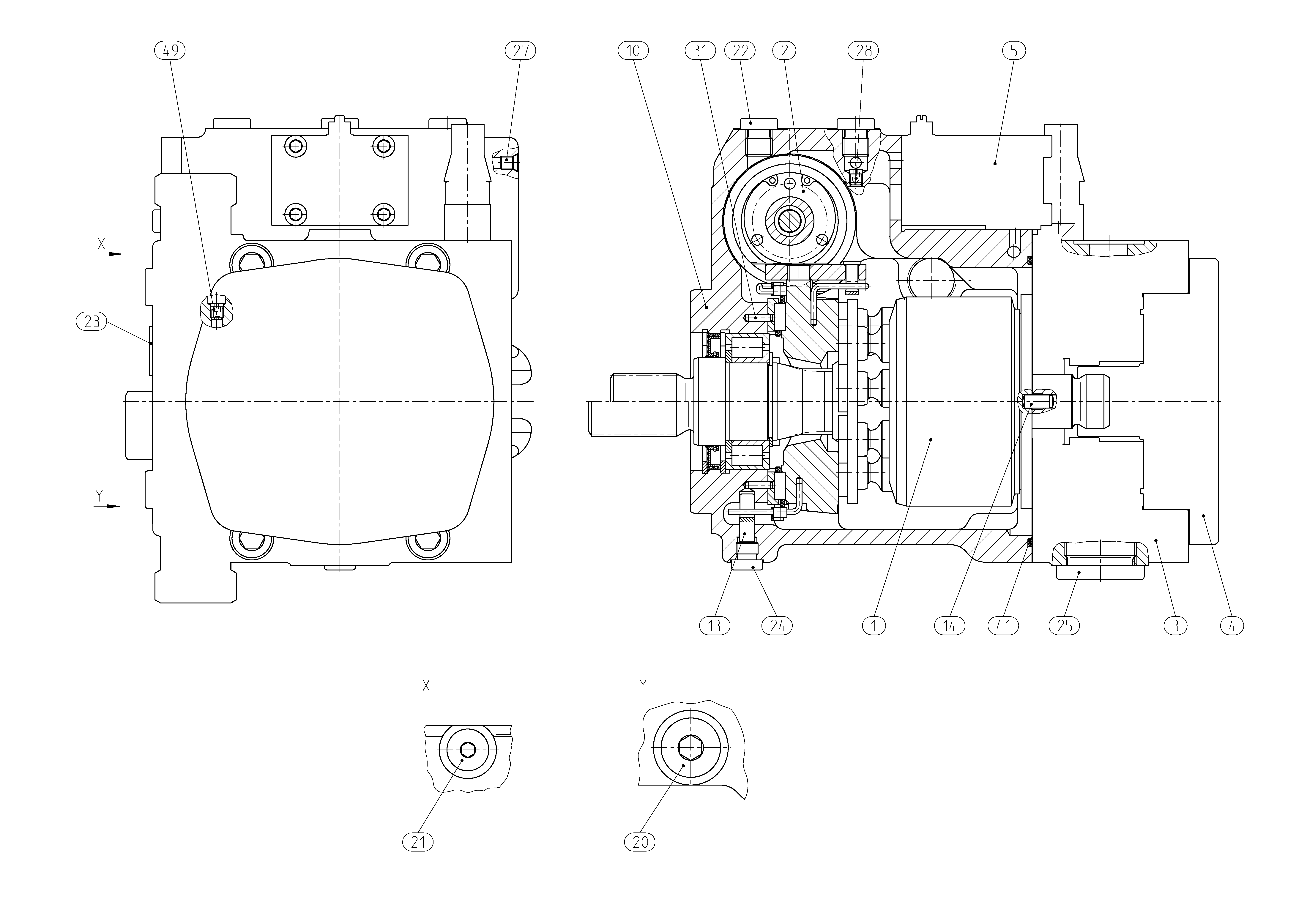 A10VG45EZ1DM1/10R-NSC10N003EH-S — Zeichnung