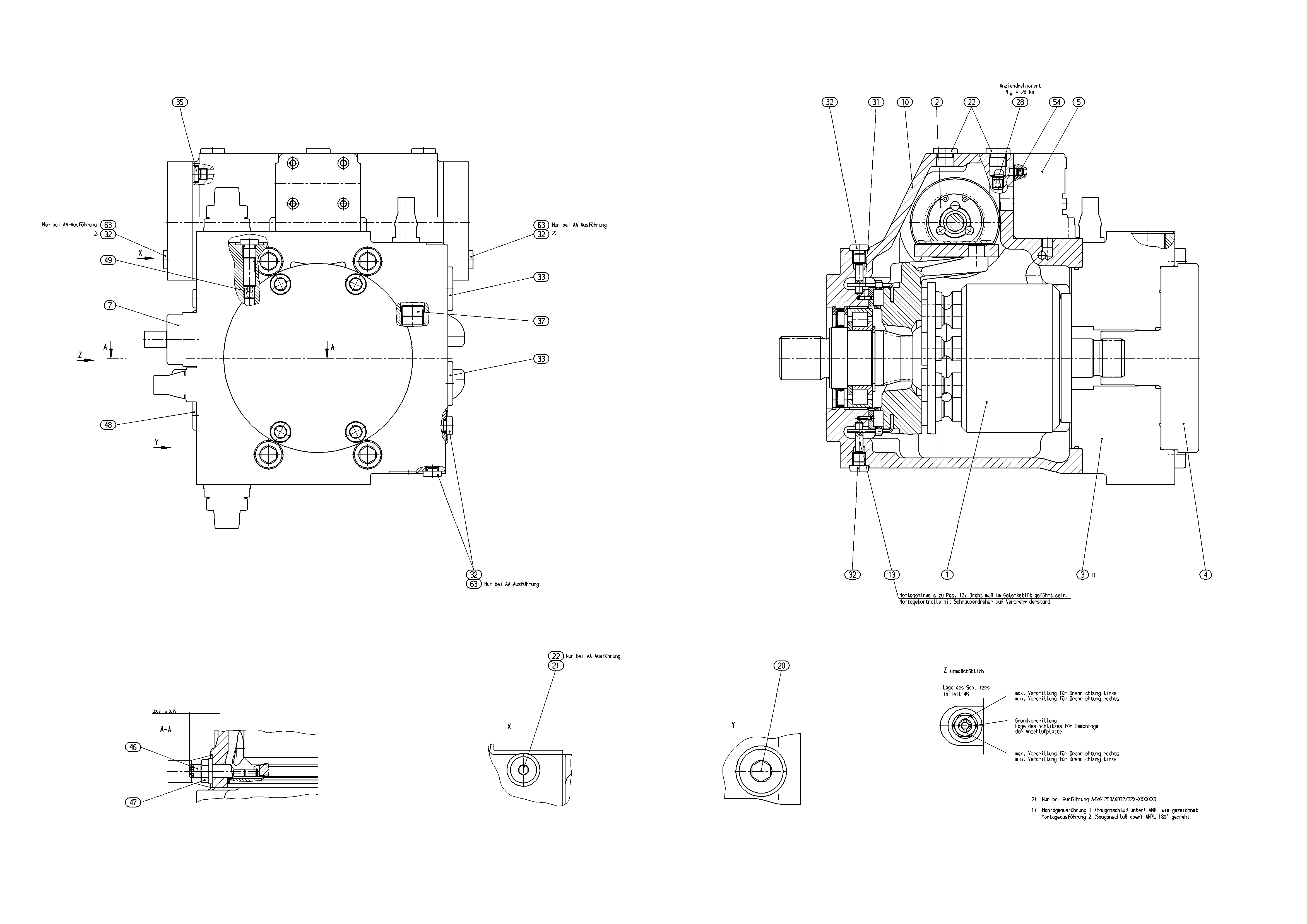 A4VG125DA2D2/32L-NAF02F021DT — Zeichnung