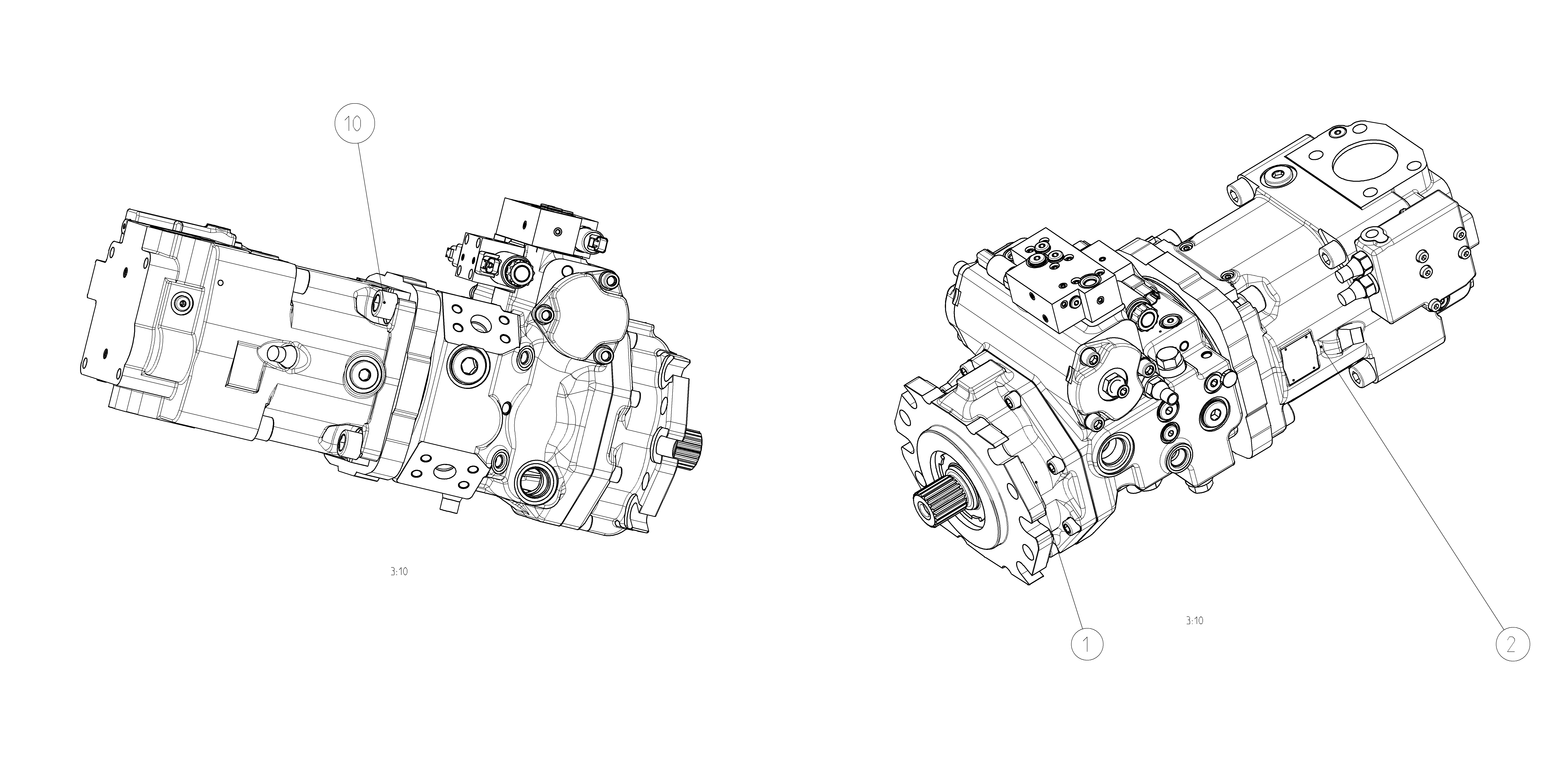 A4VG110EV2DP000/40MR+A11VO95LRS/10R — Zeichnung