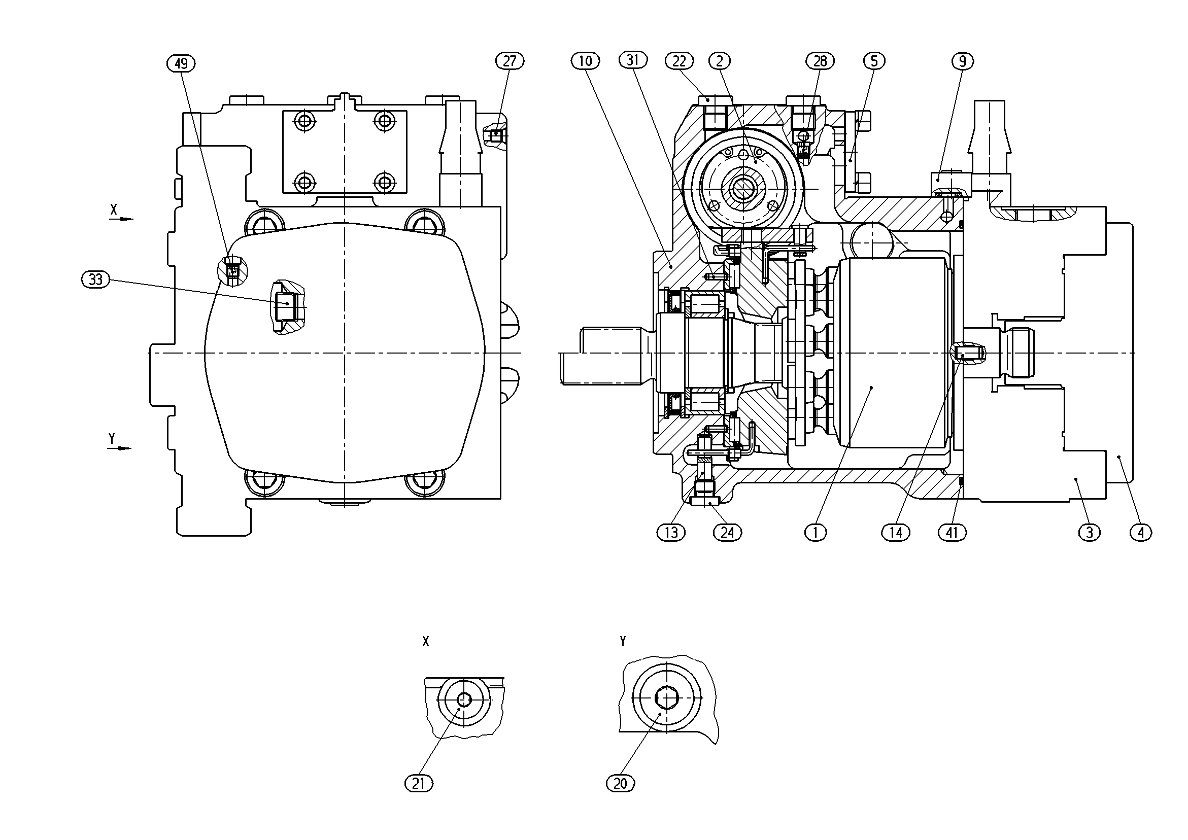 AA10VG45NVD1/10R-NSC60F003D-S — Zeichnung