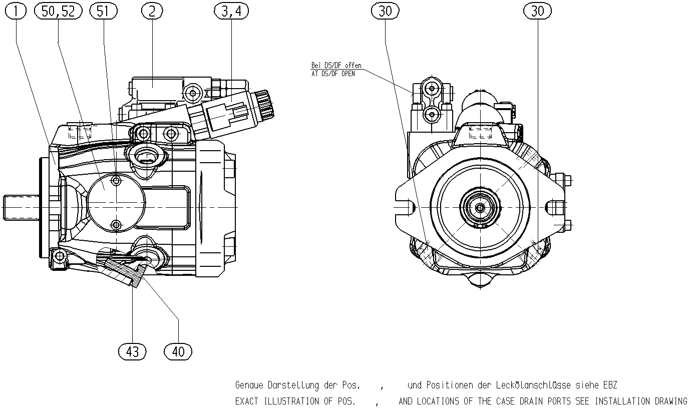 A A10V O 45EP2DF/53L-VWC12N00PBASIC*PT* — Zeichnung