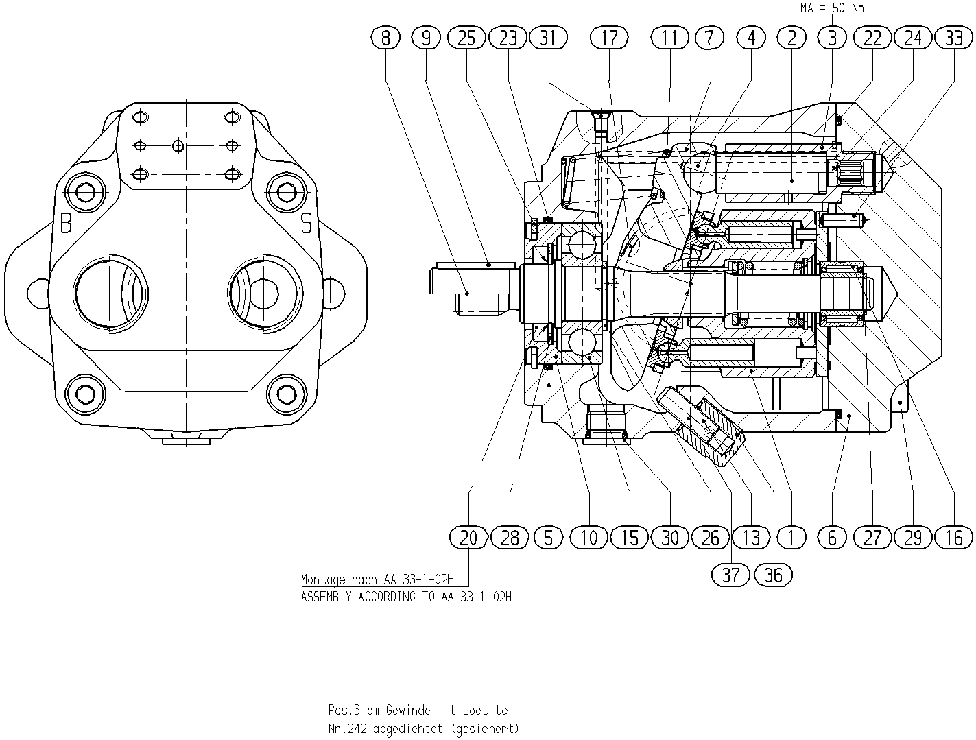 G A10V M 10 OV /52W-PKC64N000 -S1975 — Zeichnung