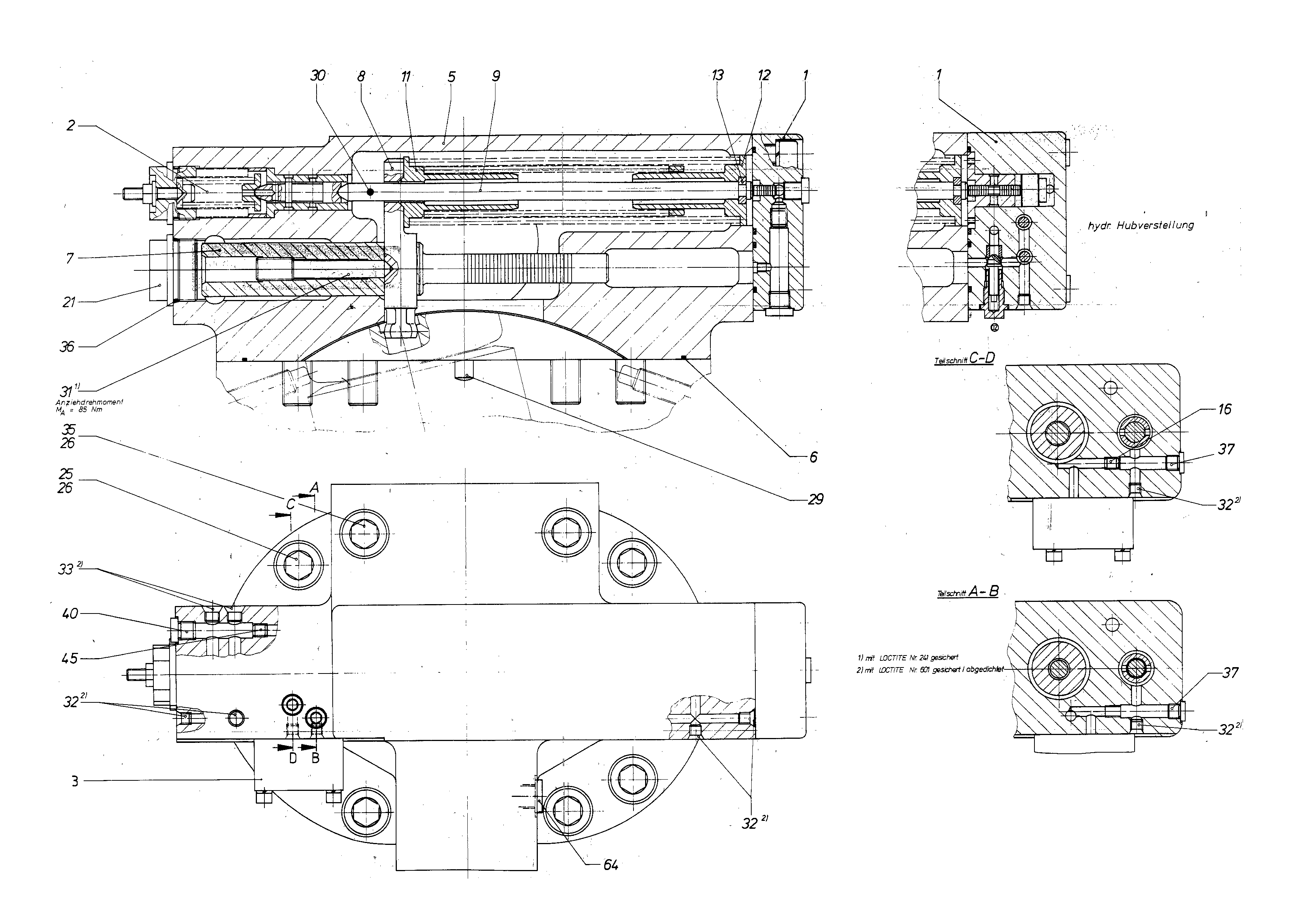 VERST. A7V 250 LV+D FERNGEST.HYDR.HUBBE — Zeichnung