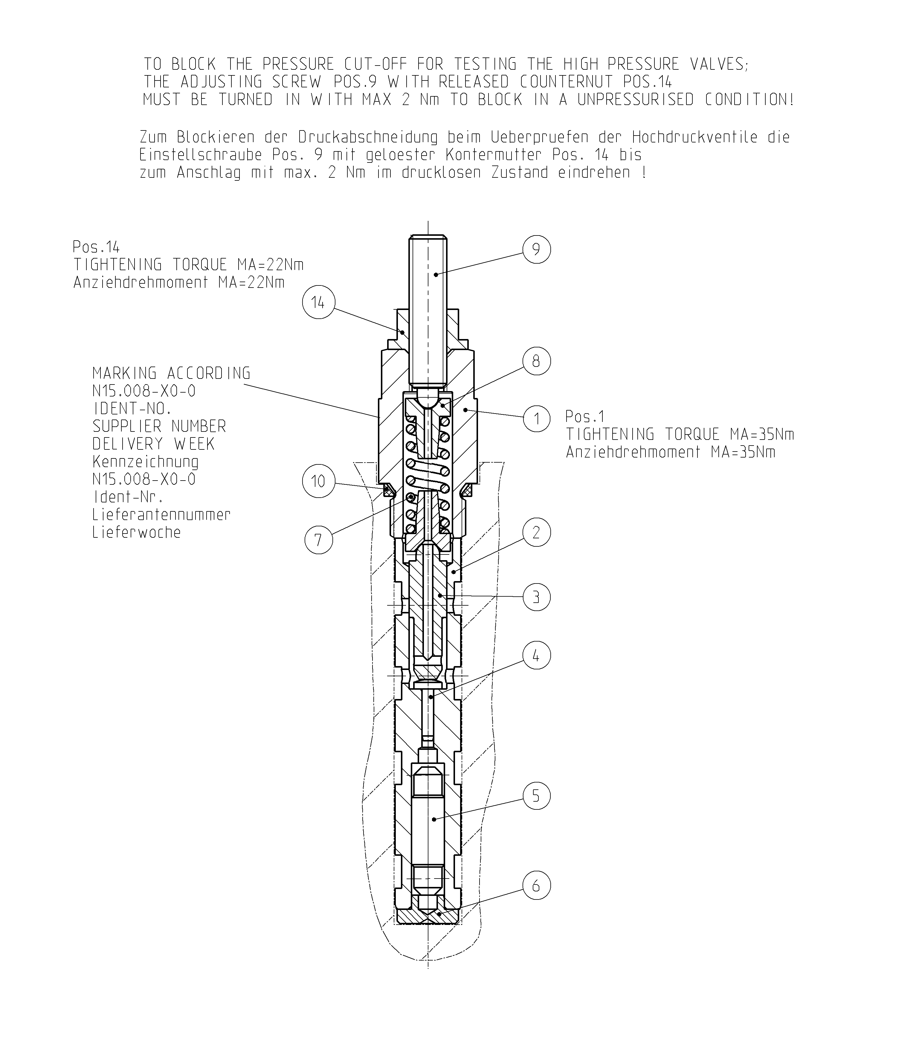 PRESSURE CUT-OFF VALVE — Zeichnung