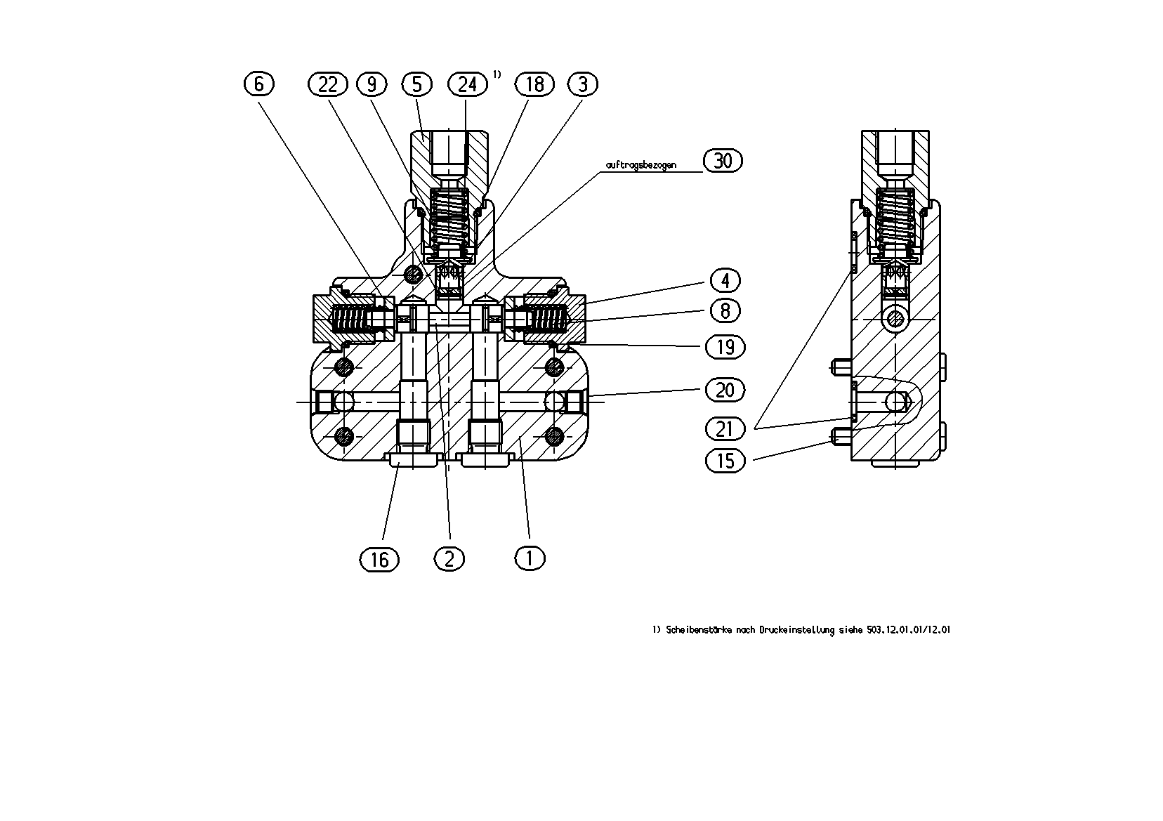 FLUSH/BOOST PRESSURE VALVE — Zeichnung