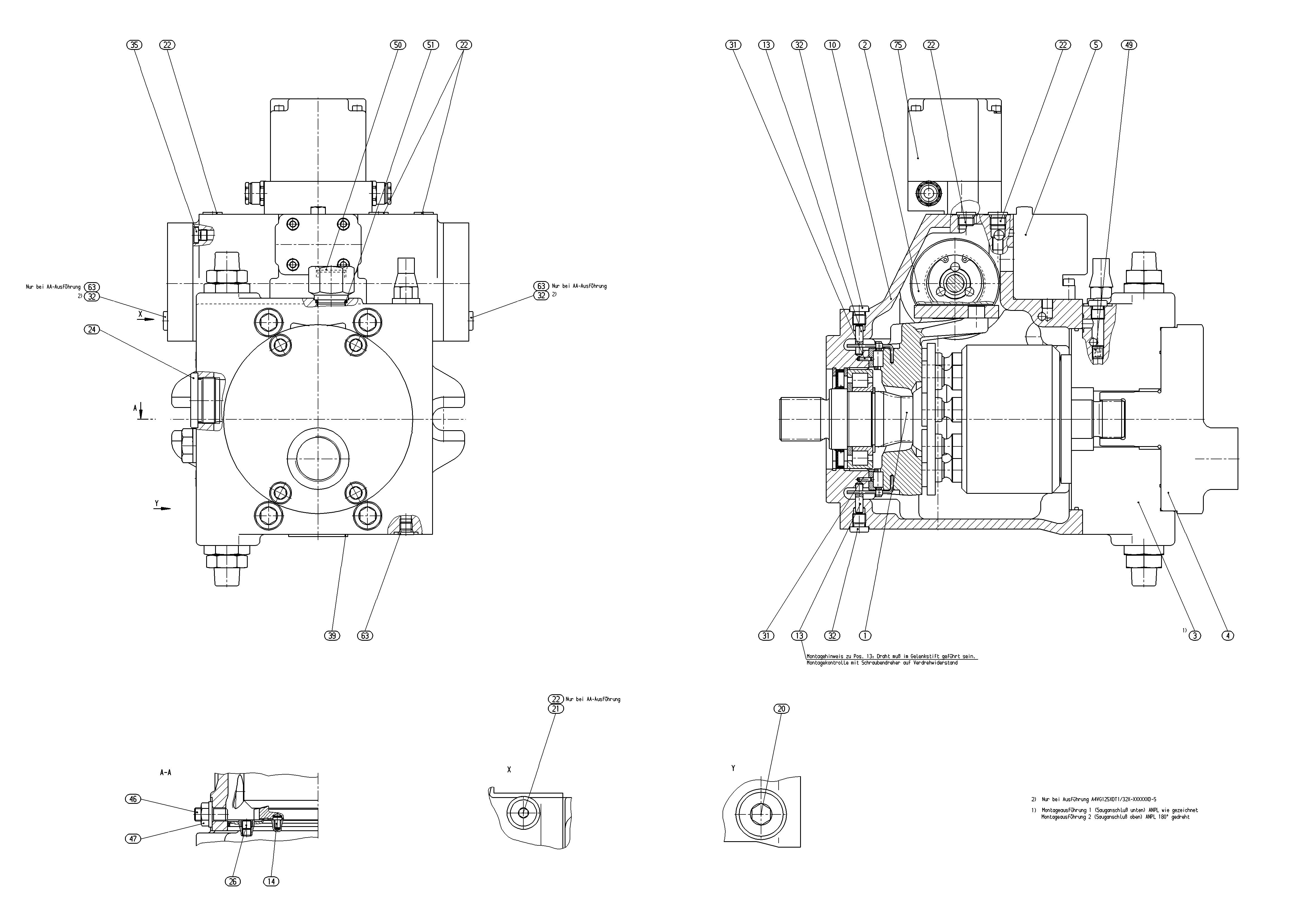 AA4VG125HDD1/32L-NSFXXFXX1D-S'M1' — Zeichnung