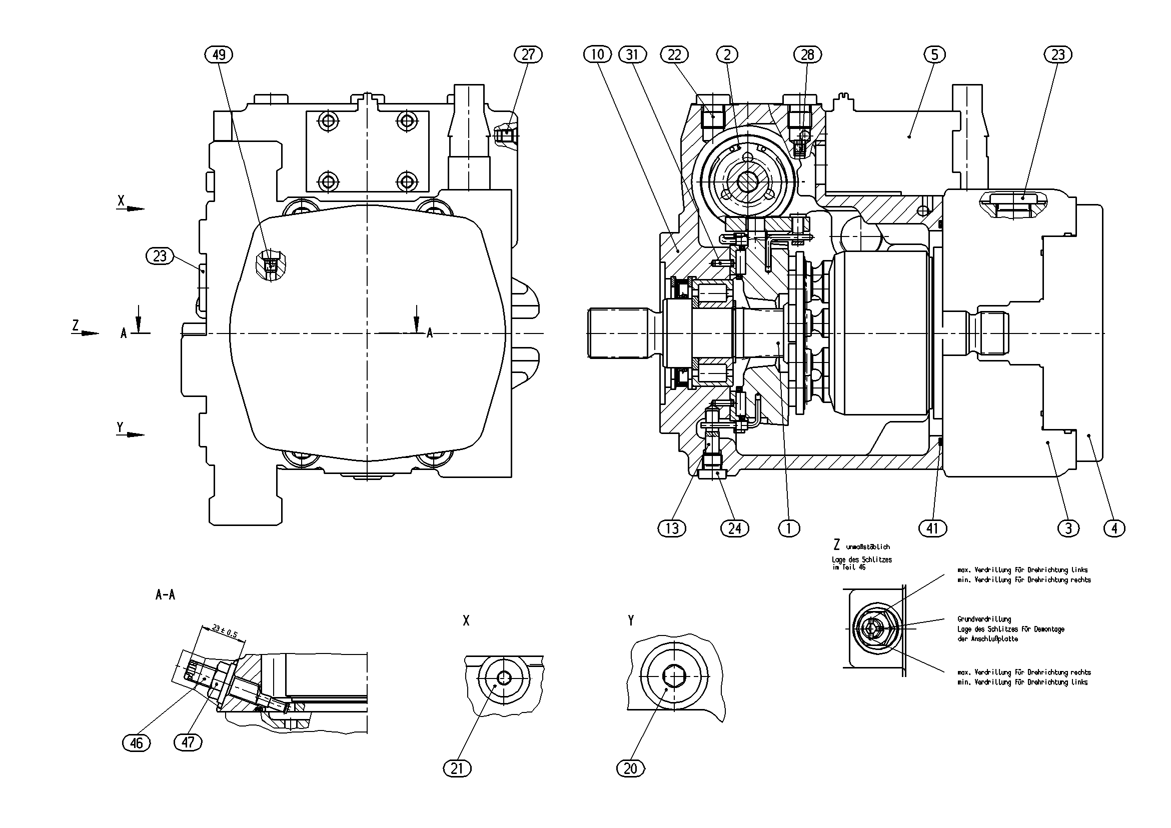 A10VG28EP3D1/10R-NSC10F043SX-S — Zeichnung