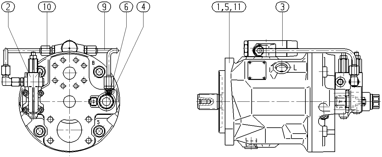 AH A10V O 74 DFLR/31R-VUC11N00P -S2307 — Zeichnung