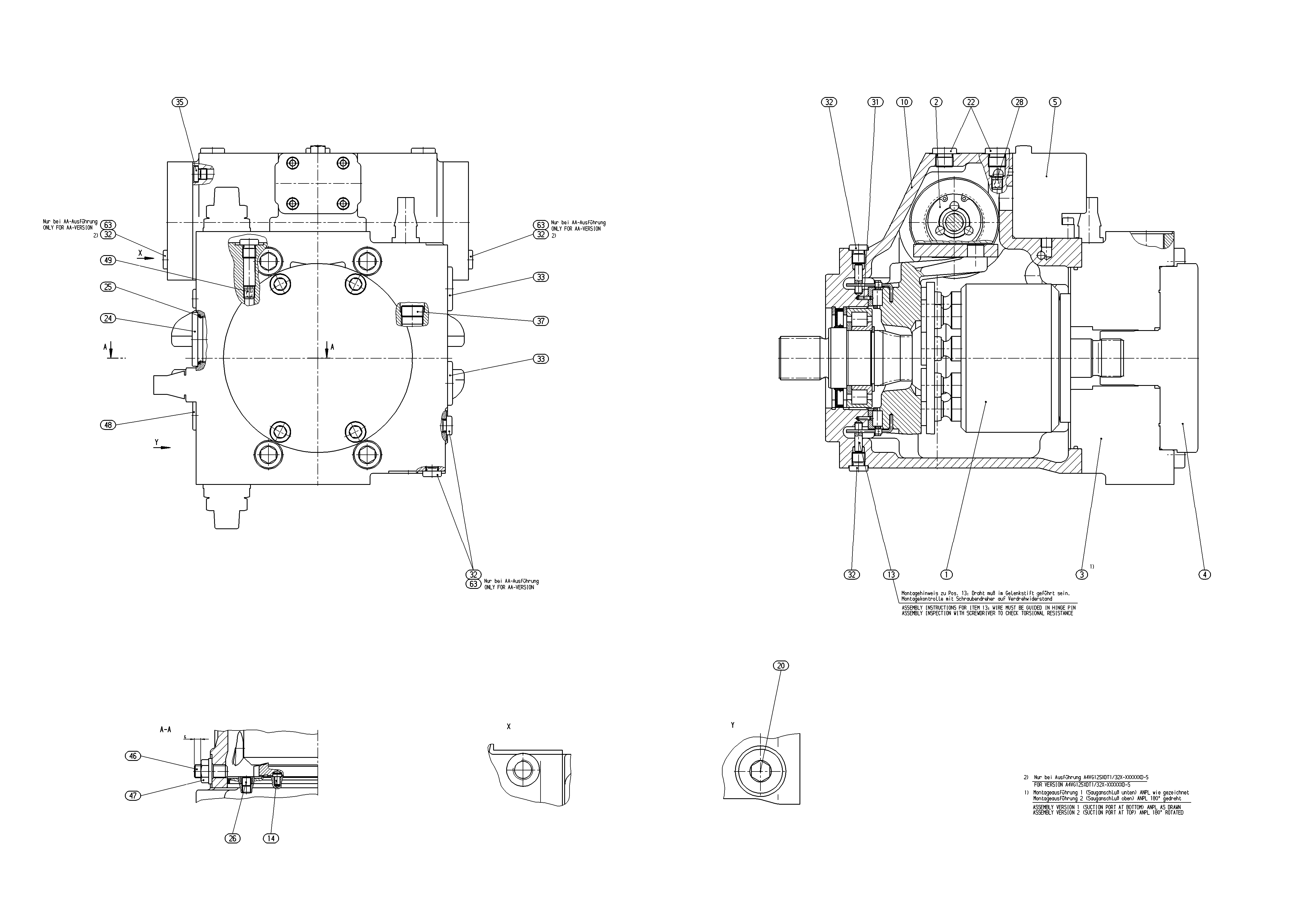A4VG125HDDMT1/32L-NSF02F001D-S — Zeichnung