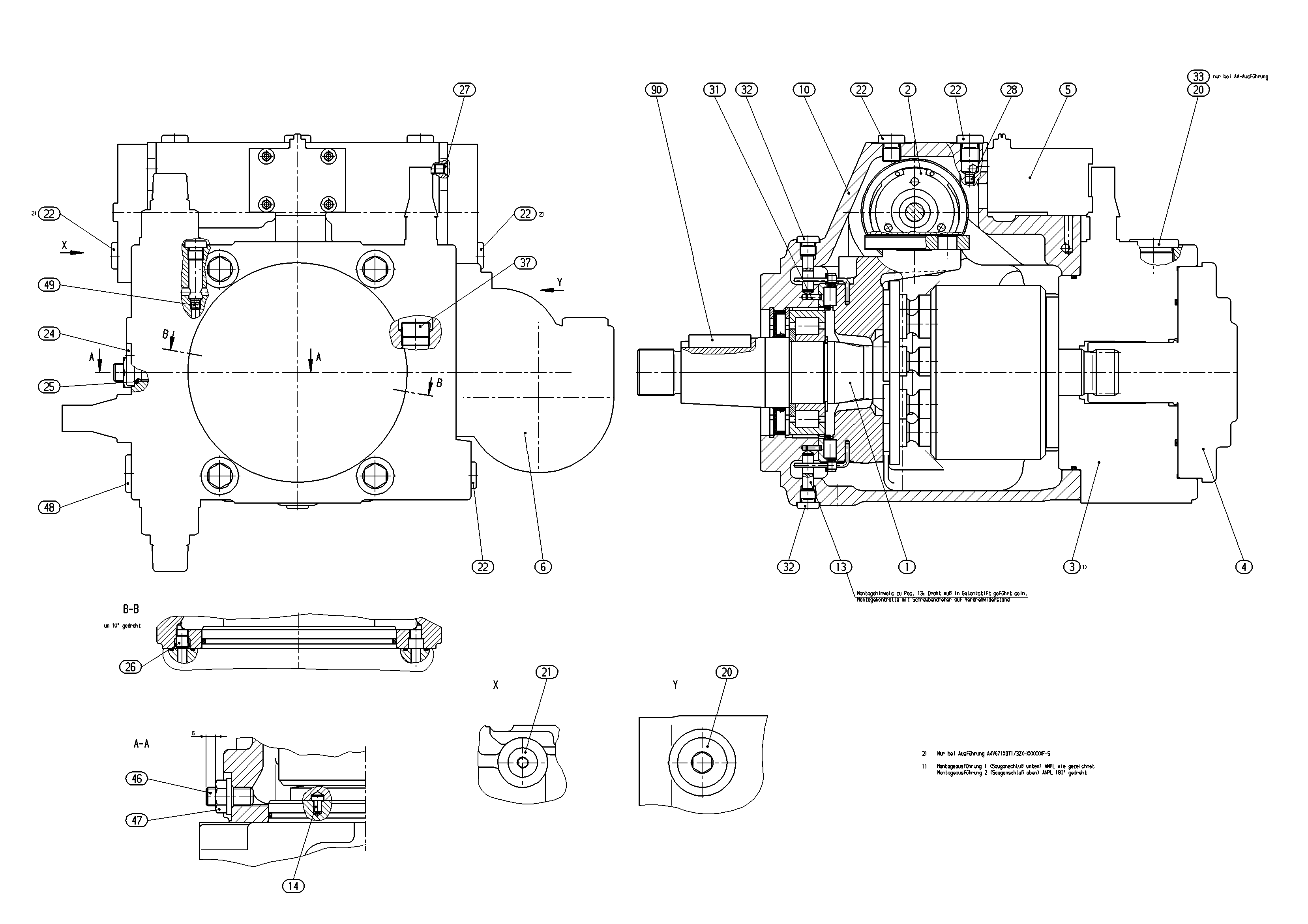A4VG71EP2D1/32L-NXF02F011PH-S — Zeichnung