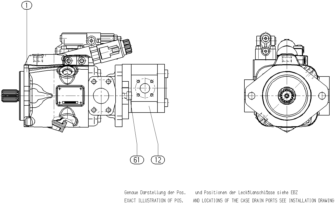 A A10V O 45EK1DS/53R-VSC12G50P — Zeichnung