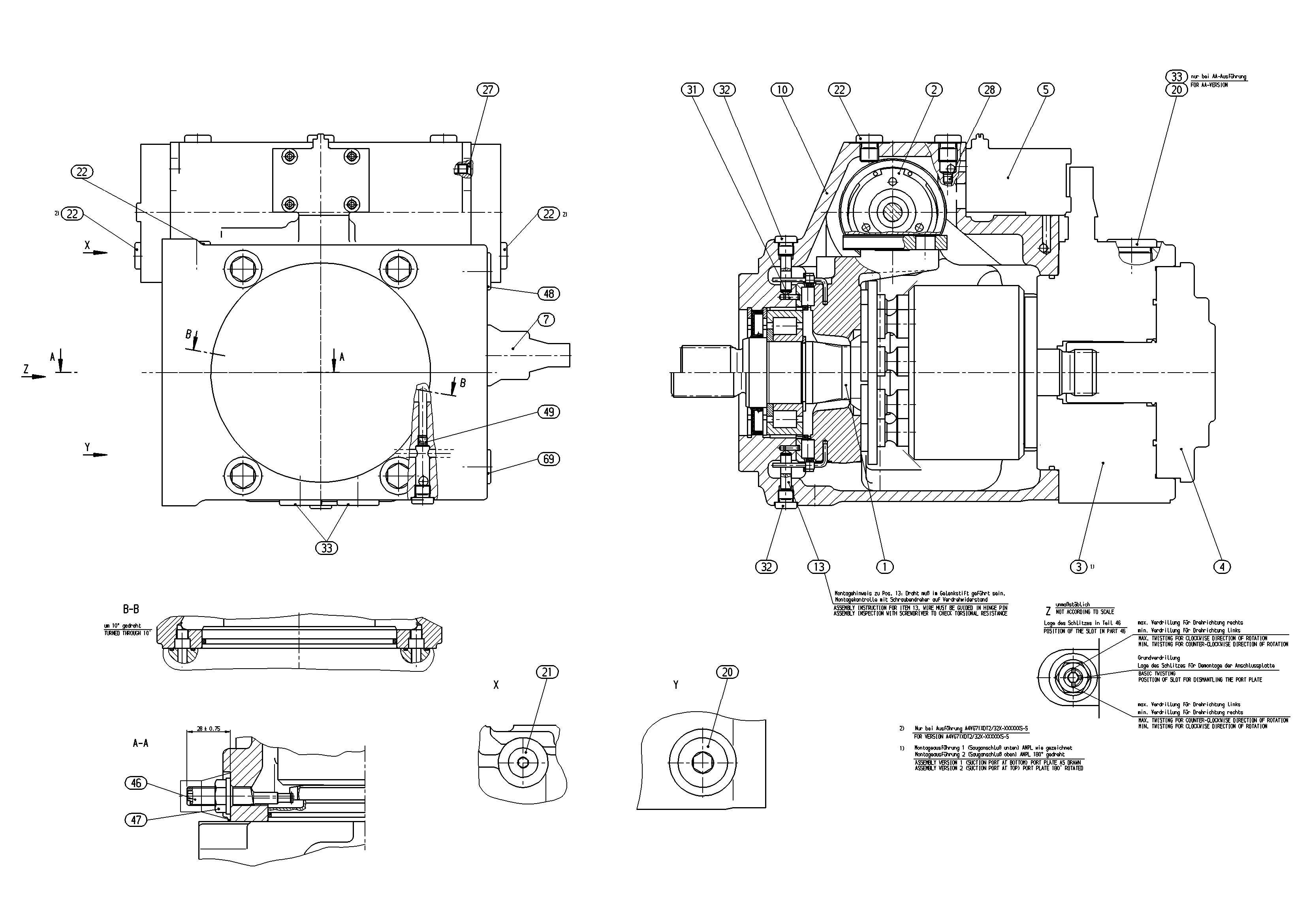 A4VG71EP2DX/32R-NZF10F001SH-S — Zeichnung