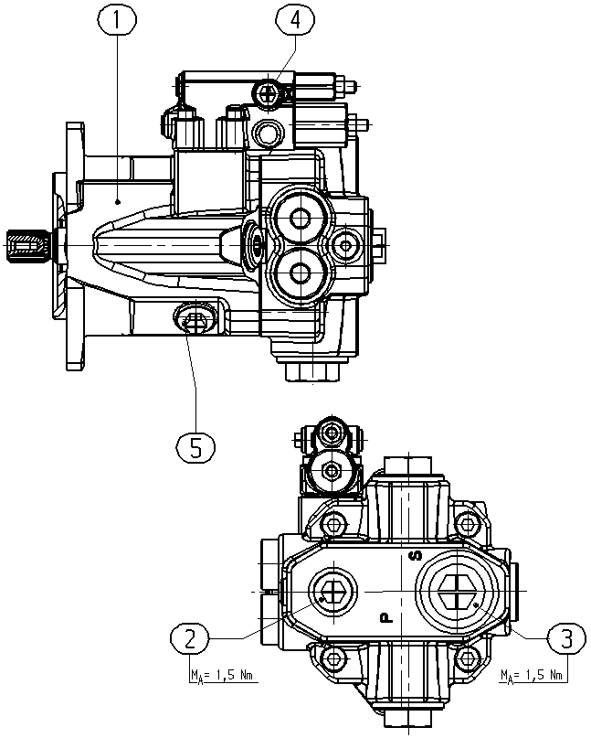 AL A10VWO 28 DFR1/52W-VSC70N00 — Zeichnung