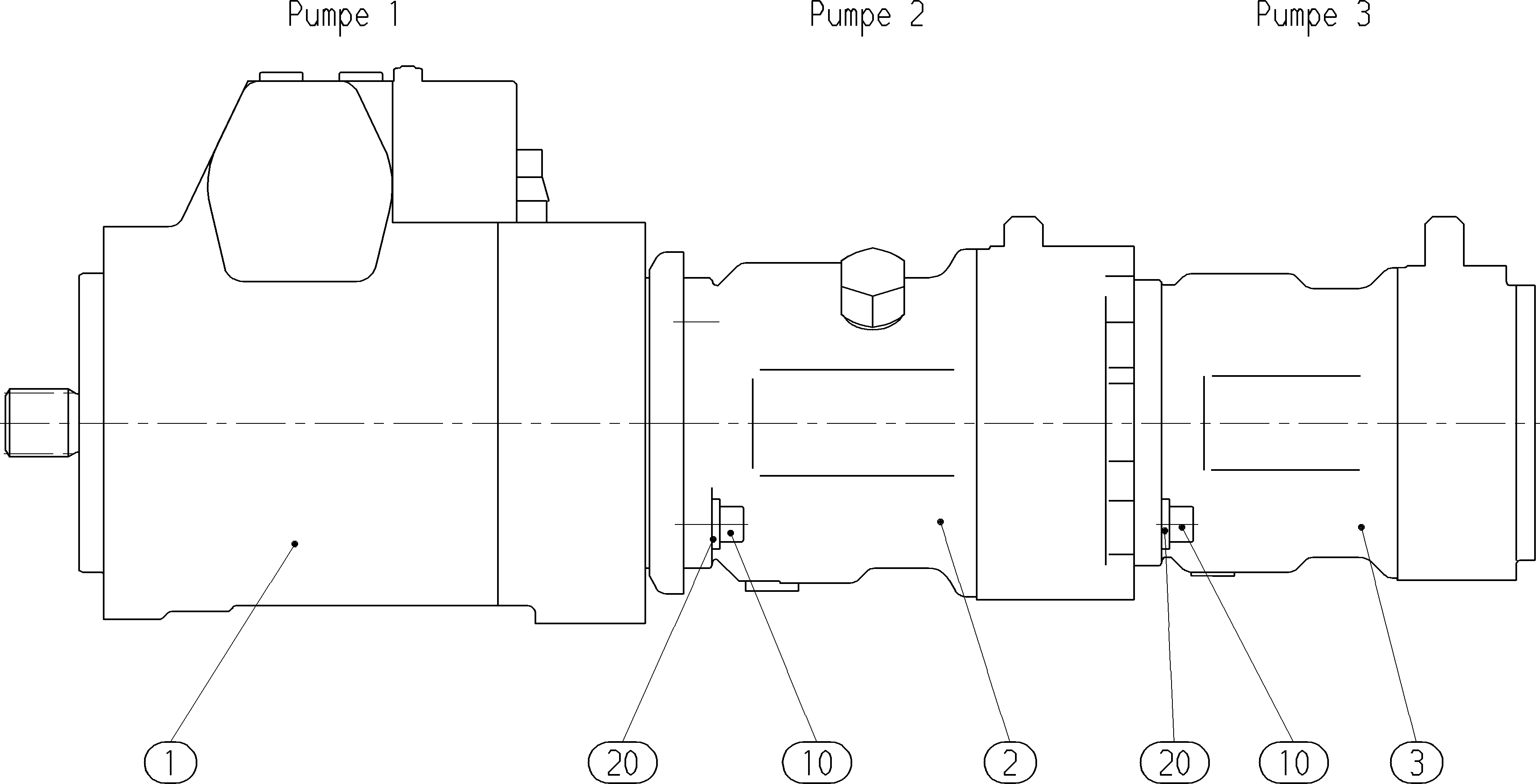 A4VG250HD132+A10VO71DFR31+A10VO71DFR — Zeichnung