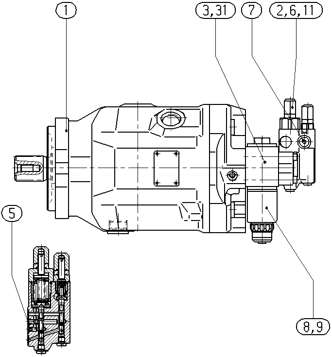 AH A10V O100 DFR1/31L-PSC11N00 -S2023 — Zeichnung