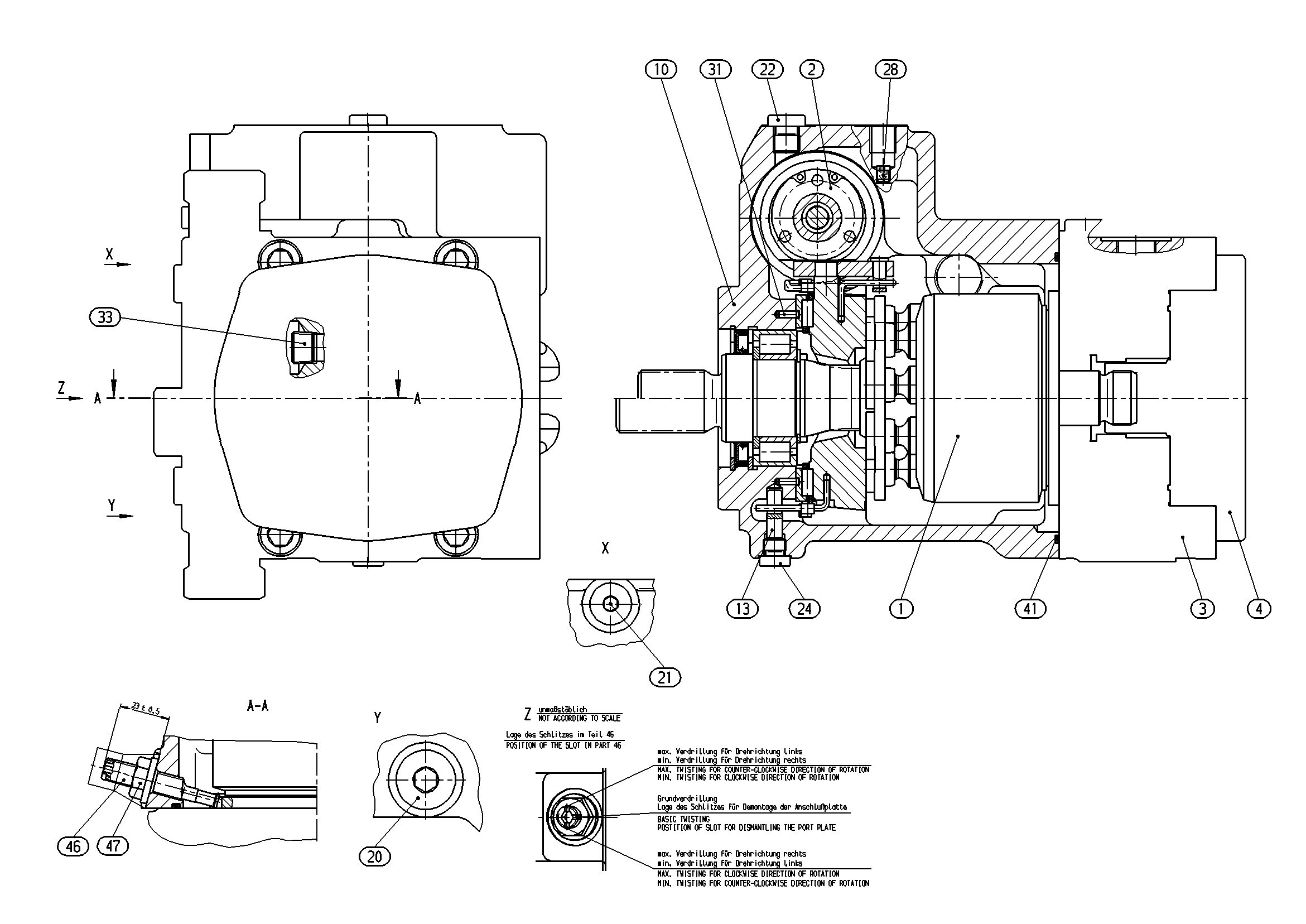 A10VG45DG1/10L-NSC10F013D-S — Zeichnung