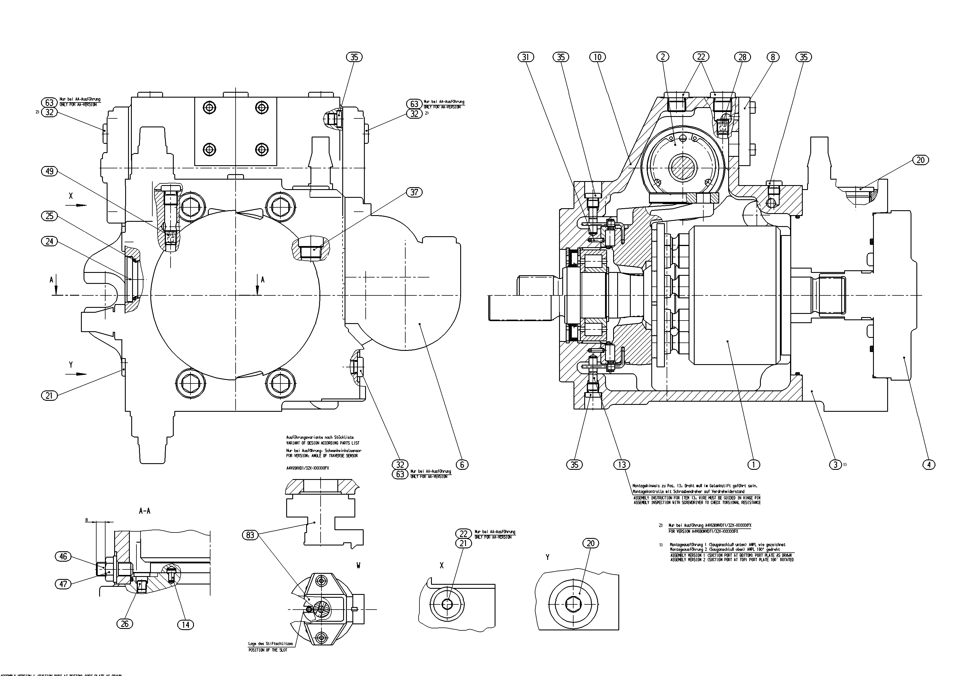 A4VG90NVD1/32L-NSF02F001LR — Zeichnung