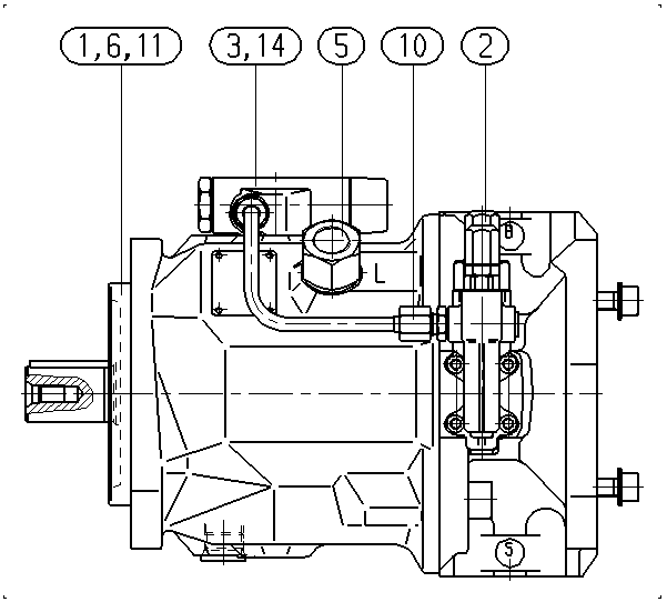 AA10VO71DFLR1/31R-PPC12K01-SO511 — Zeichnung